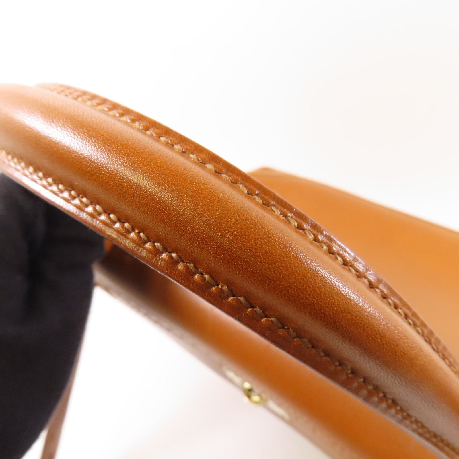 HERMES Tadelakt皮革Kelly Ghillies 35手挽肩背兩用袋34 Fauve
