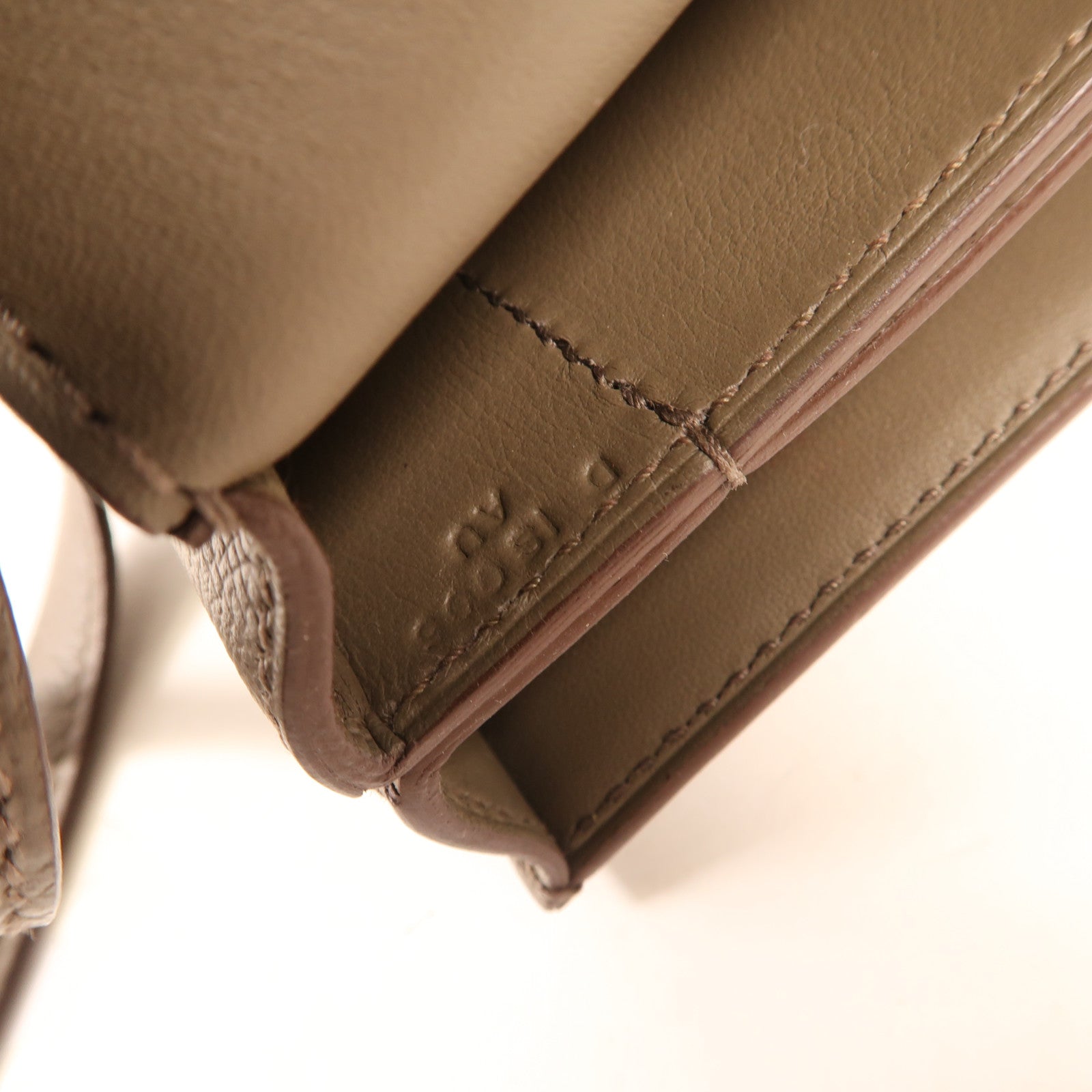 HERMES Epsom皮革Mini Mosaique銀扣肩背袋Etain