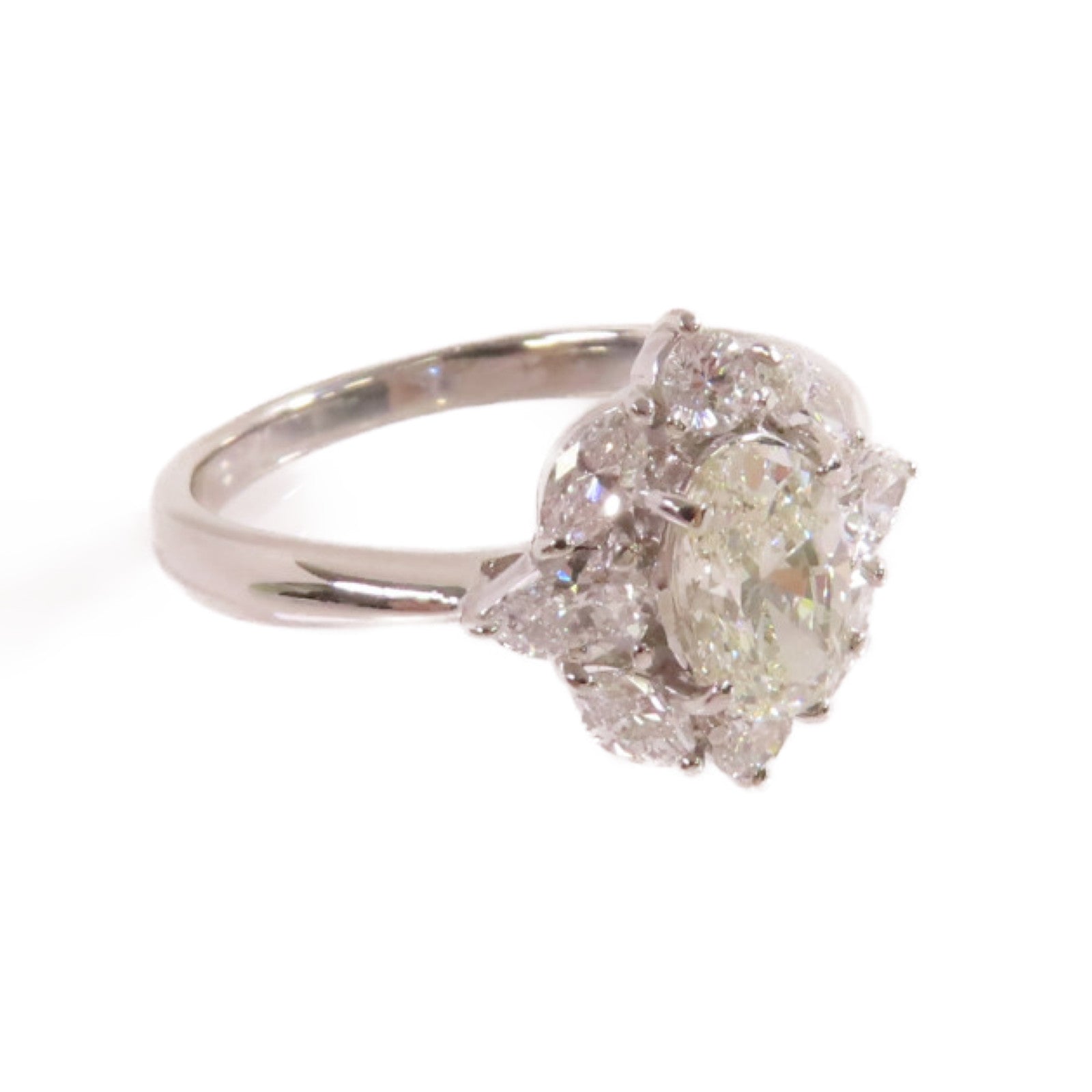 JEWELRY PT900鉑金/0.91ct鑚石/1.008ct鑚石Diamond Ring戒指US#7.5