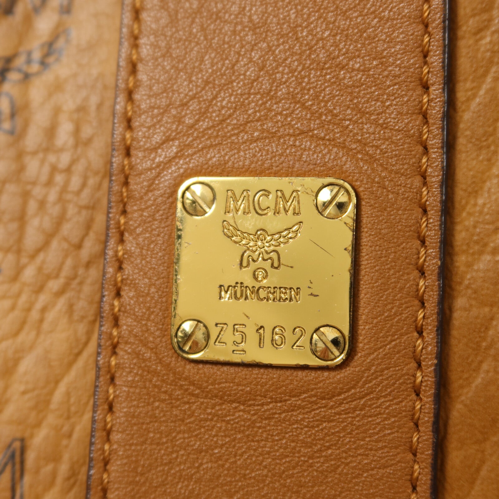 MCM 牛皮皮革Tote Bag金扣手挽袋