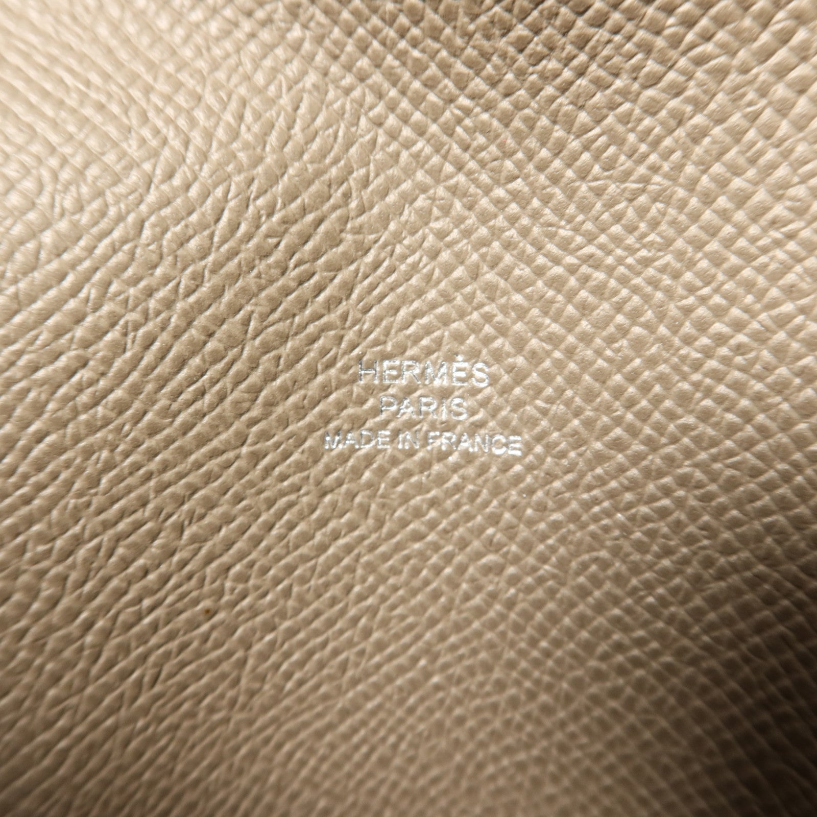 HERMES Epsom皮革Snap Wallet Bag銀扣肩背袋Etain