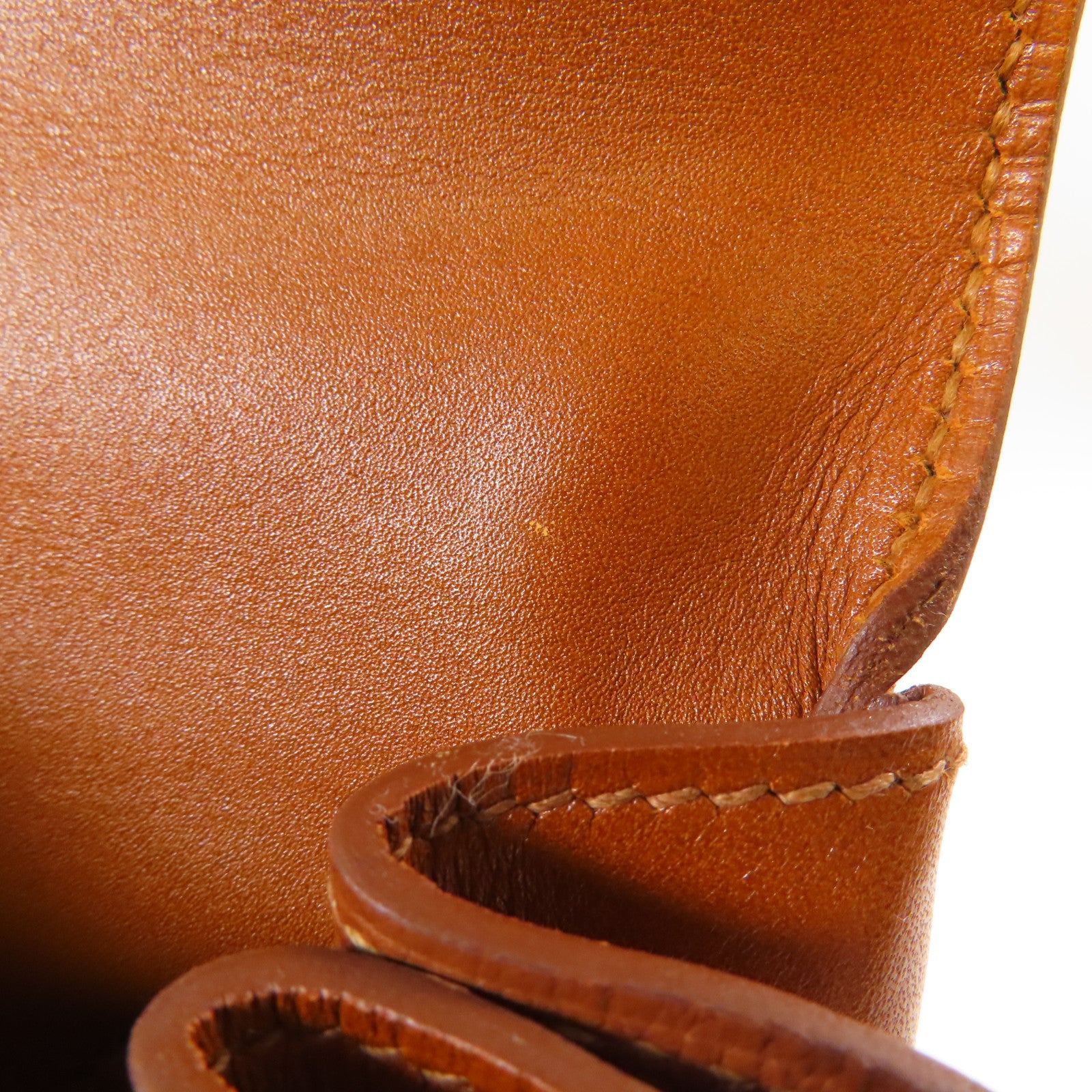 HERMES Tadelakt皮革Kelly Ghillies 35手挽肩背兩用袋34 Fauve