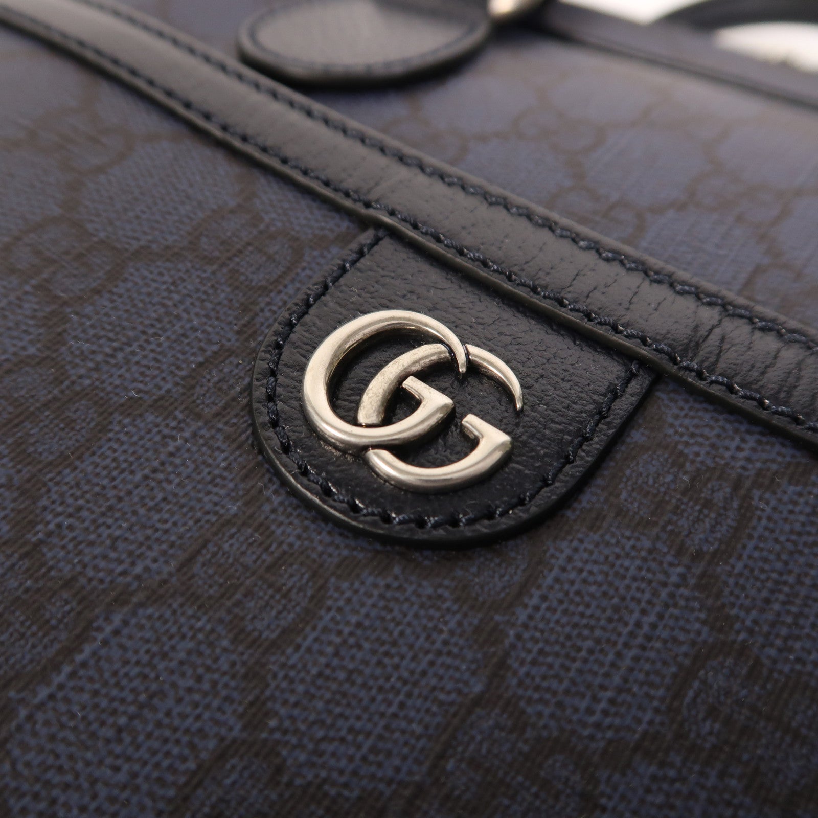 GUCCI 塗層帆布Ophidia Medium GG Briefcase銀扣手挽肩背兩用袋