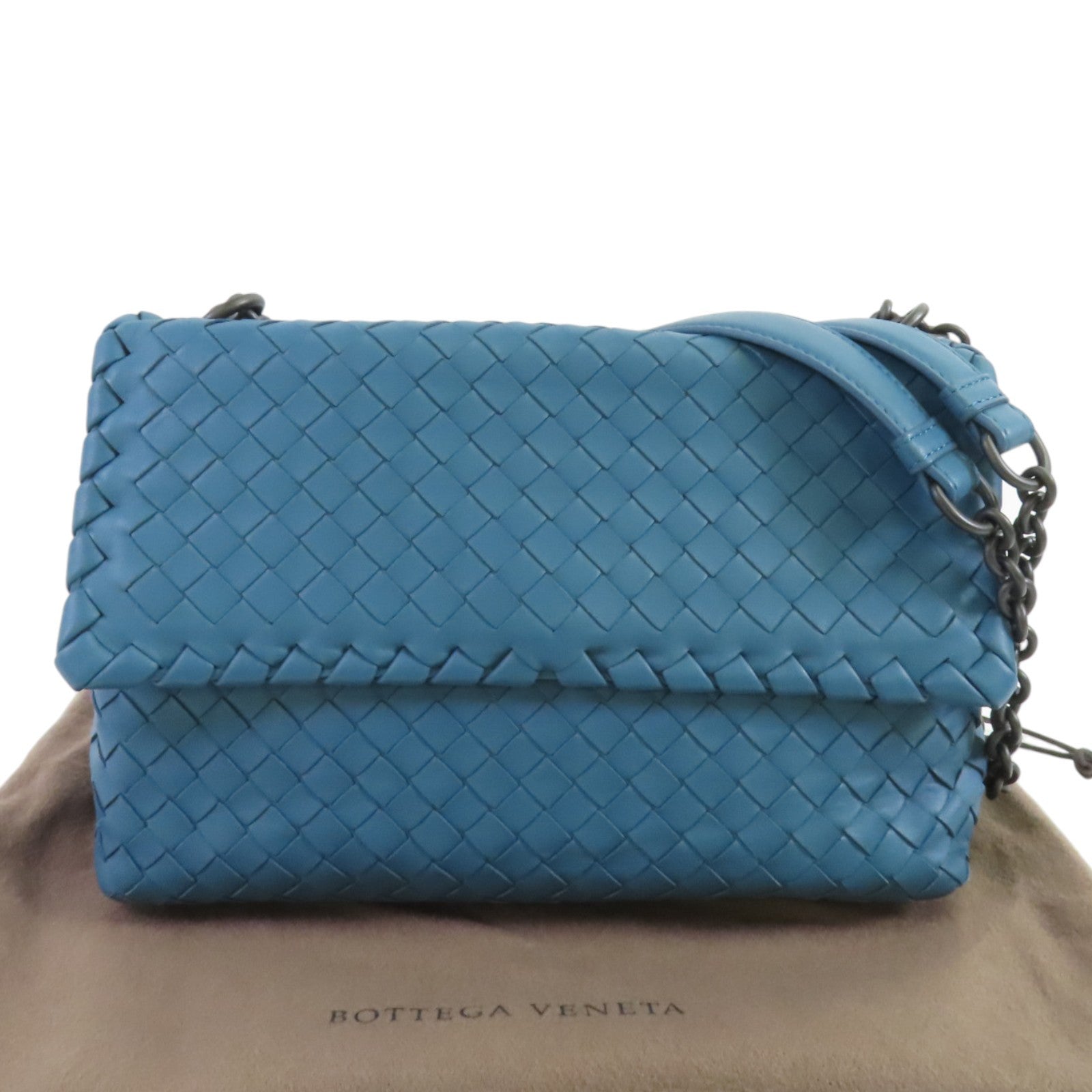 BOTTEGA VENETA 織紋皮革Olimpia鏈帶肩背袋