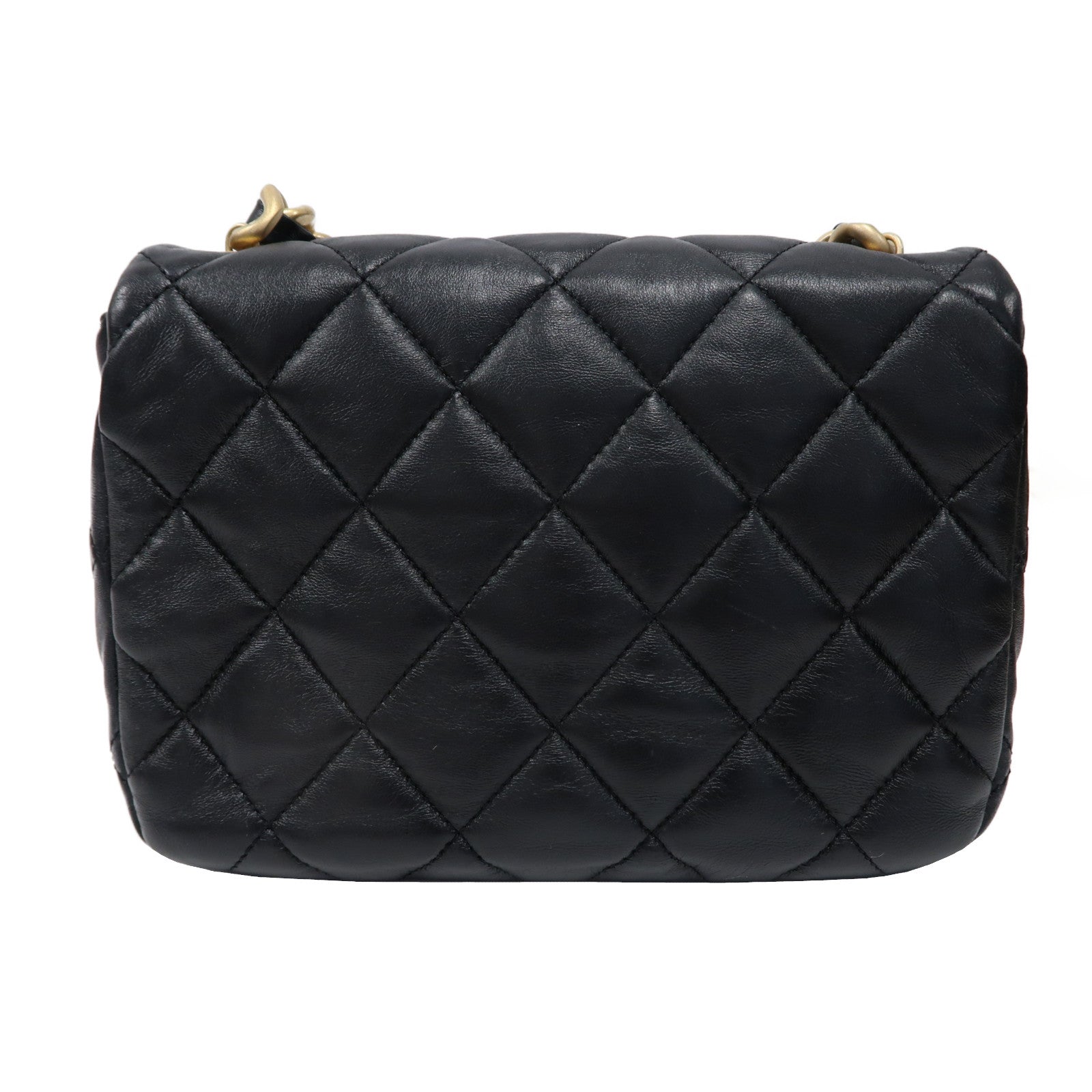 CHANEL 菱格羊皮皮革Small Flap金扣鏈帶肩背袋黑色