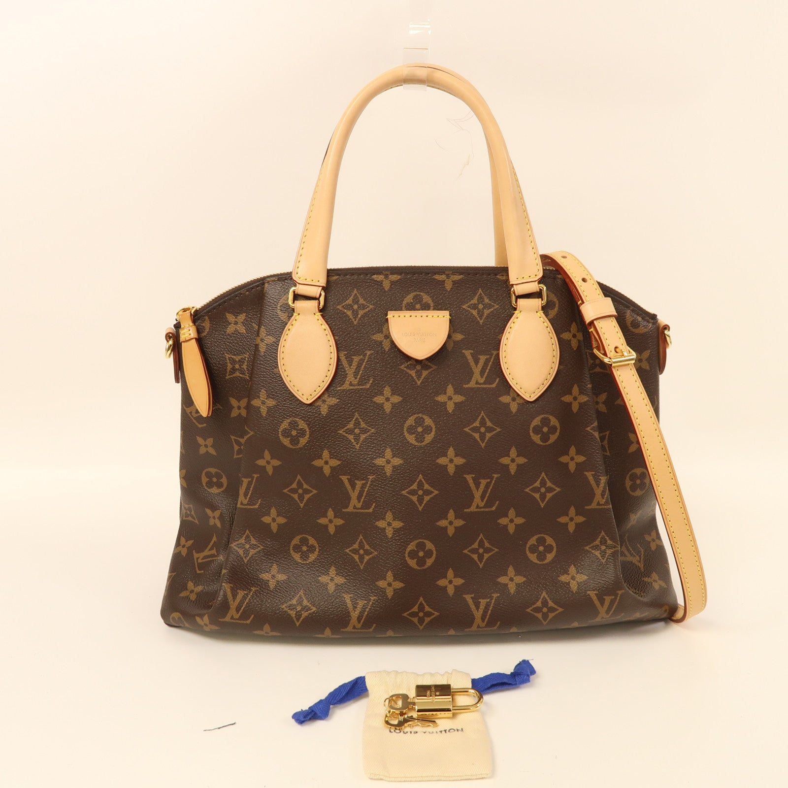 LOUIS VUITTON Monogram Rivoli MM金扣手挽肩背兩用袋棕色