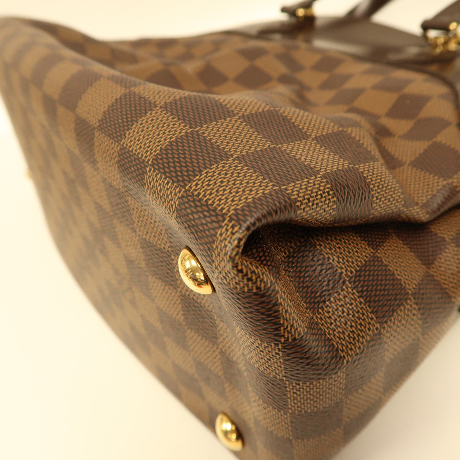 LOUIS VUITTON Damier Salvi金扣手挽肩背兩用袋啡色
