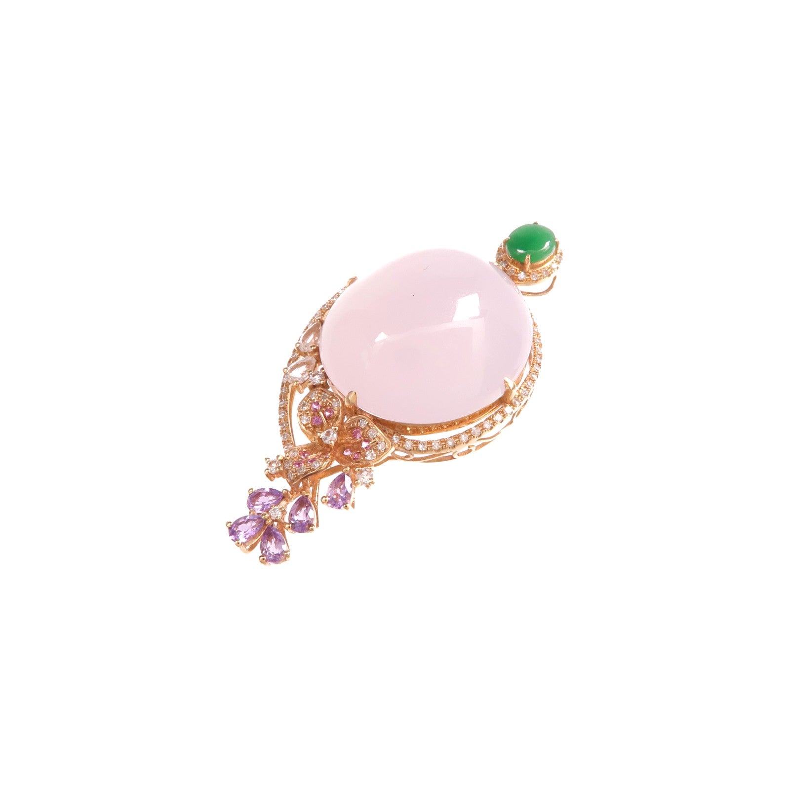 JEWELRY 18K玫瑰金Jade Pendant翡翠吊墜