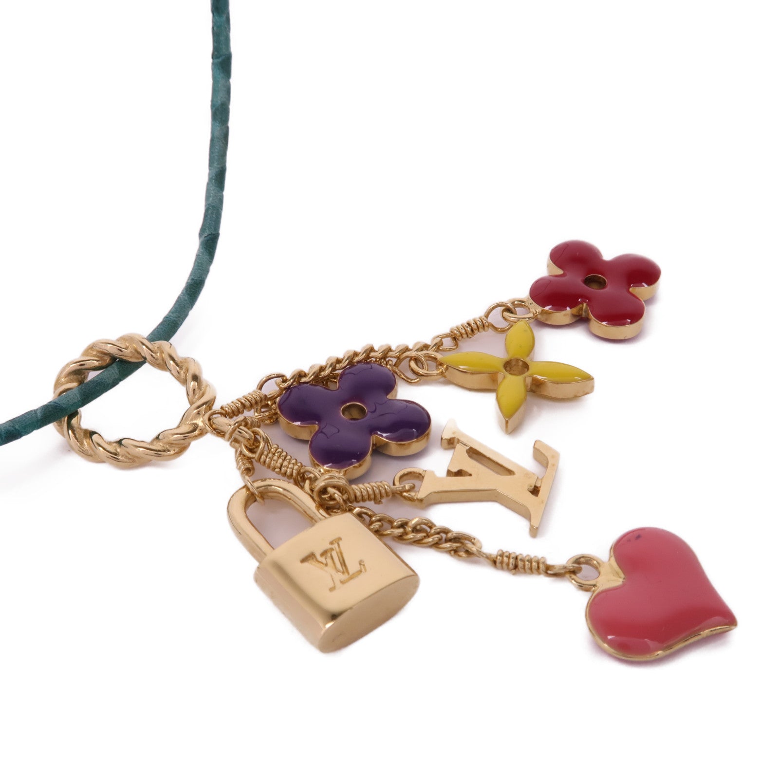 LOUIS VUITTON LV Pendant Sweet Monogram Necklace Metal Gold