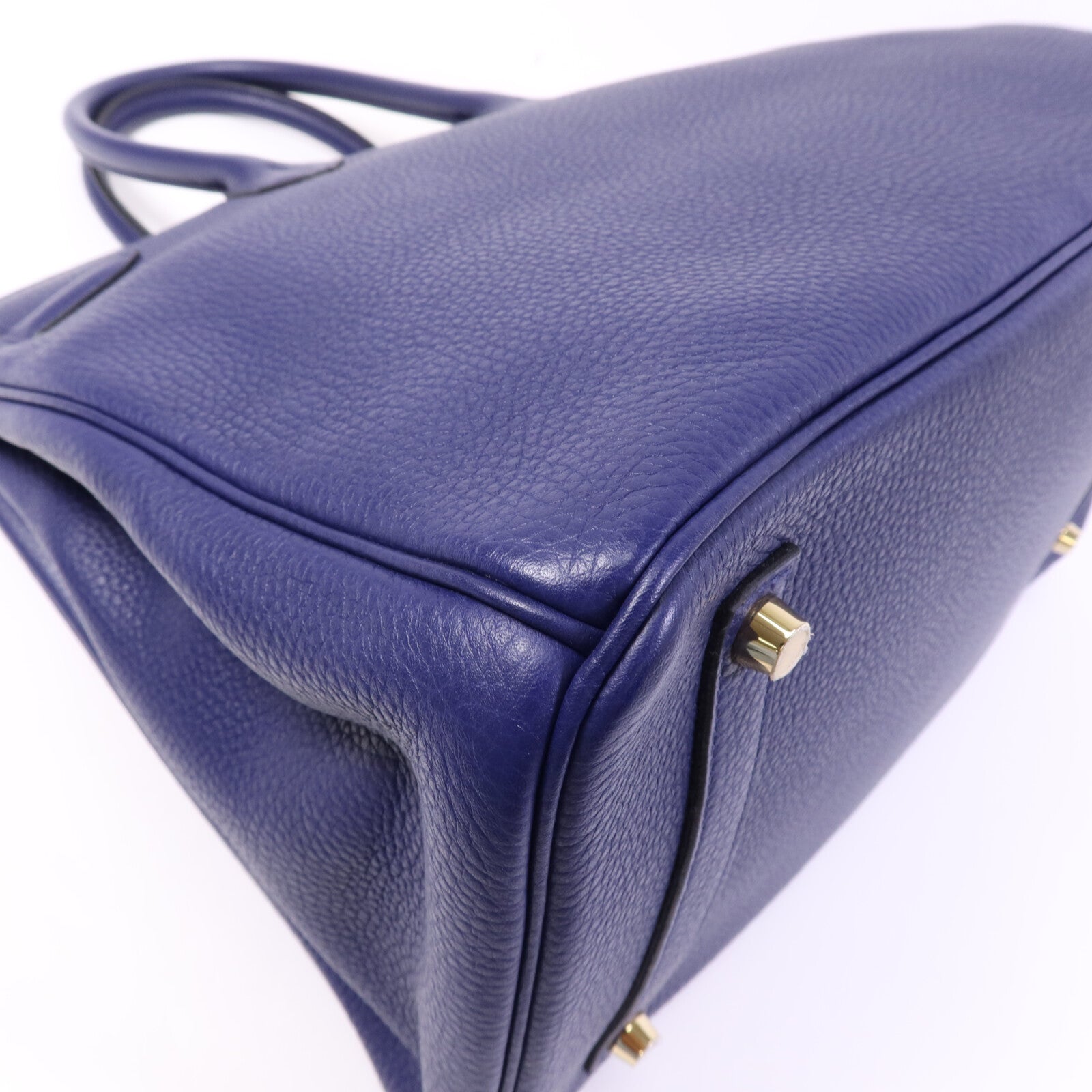 HERMES Togo皮革Birkin 35金扣手挽袋Bleu Encre