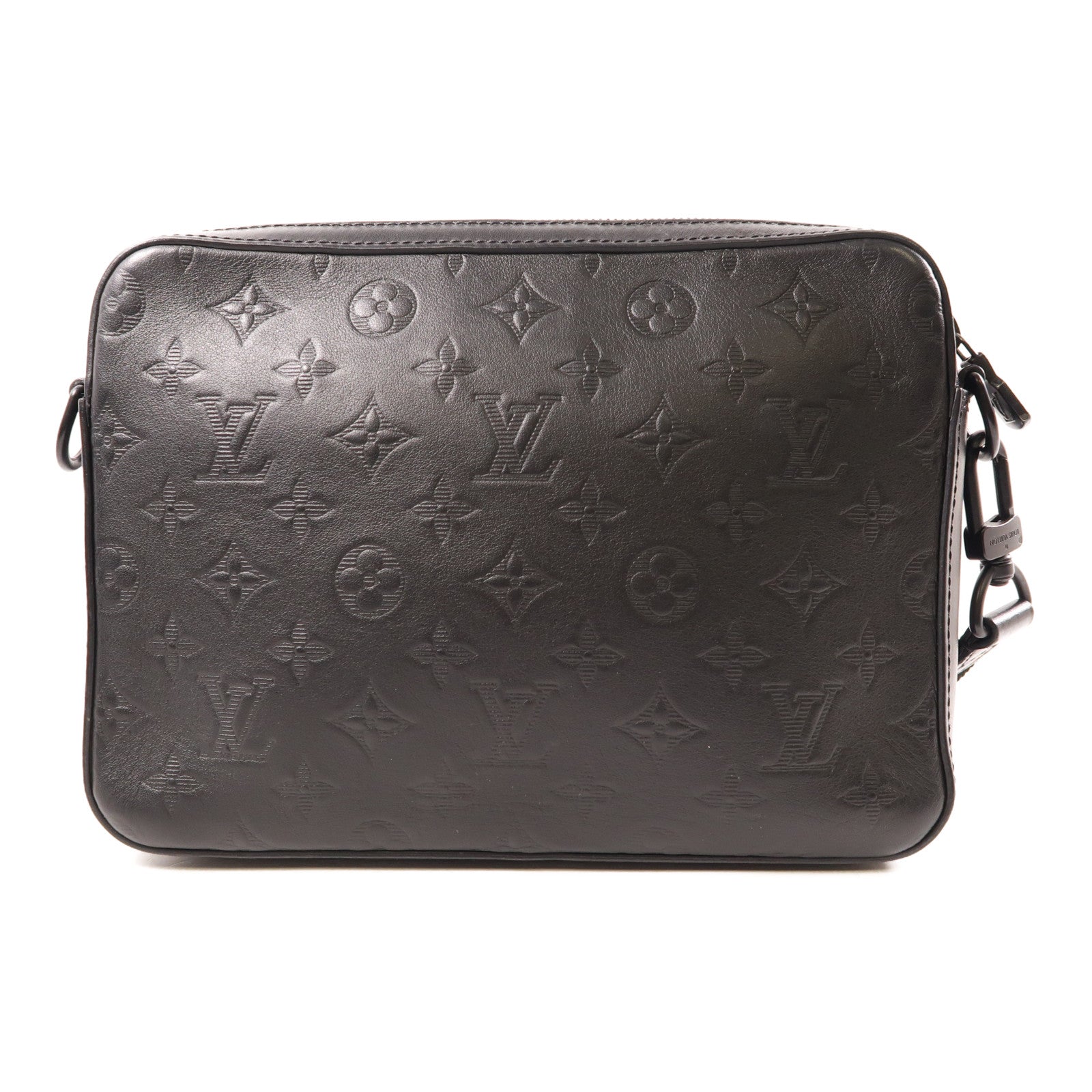 LOUIS VUITTON Monogam Shadow Dou Messenger Bag肩背袋黑色