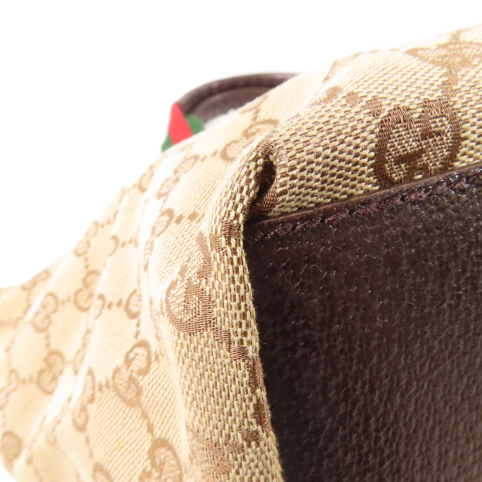 GUCCI 帆布Tote Bag銀扣手挽袋啡色