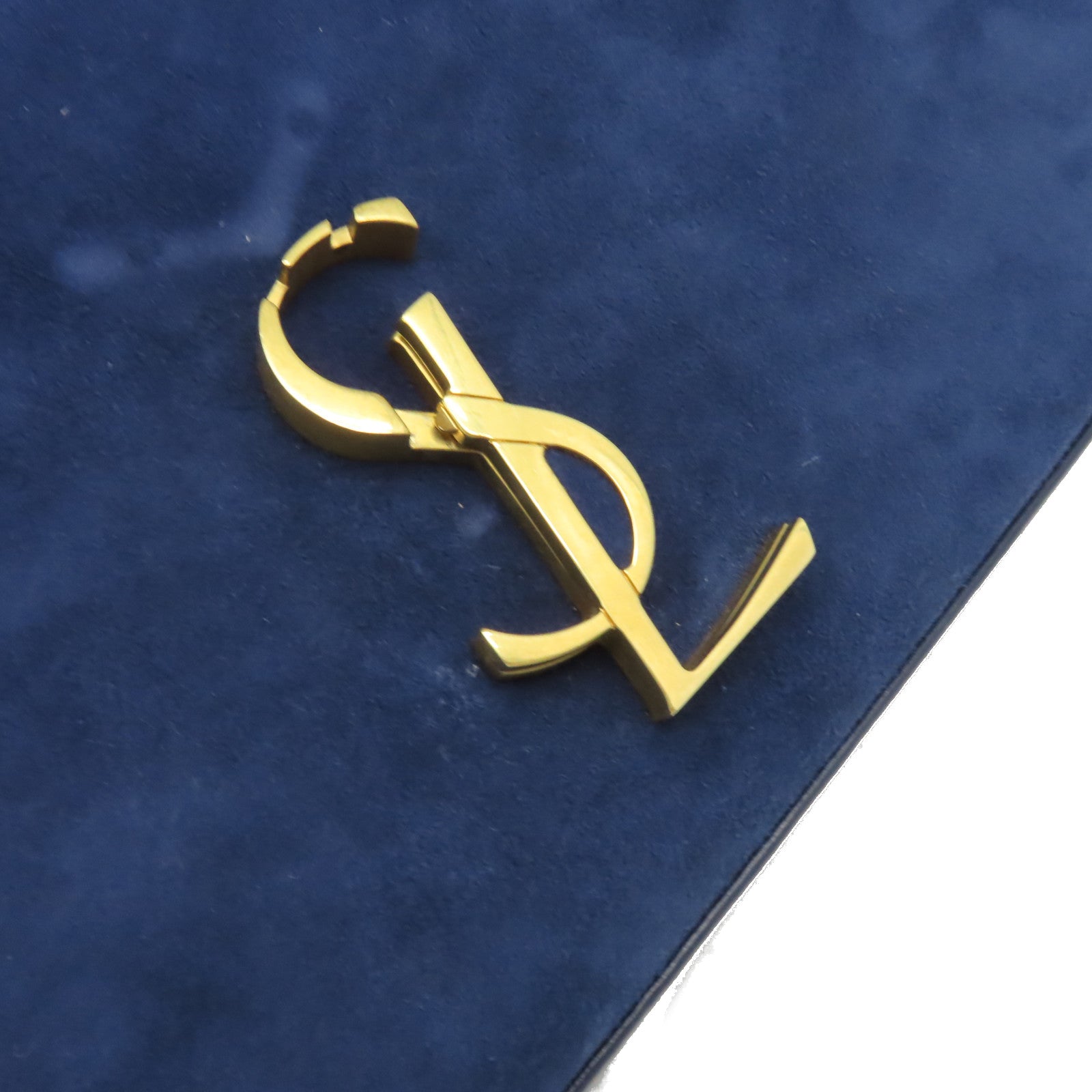 SAINT LAURENT 麂皮皮革/牛皮皮革Cassandra 2Way Shoulder Bag金扣手挽肩背兩用袋藍色