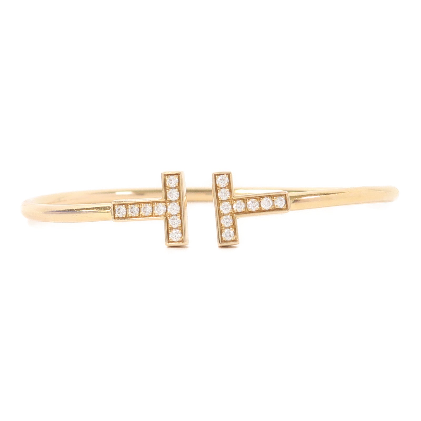 TIFFANY＆CO 18K黃金T Wire手鐲金色