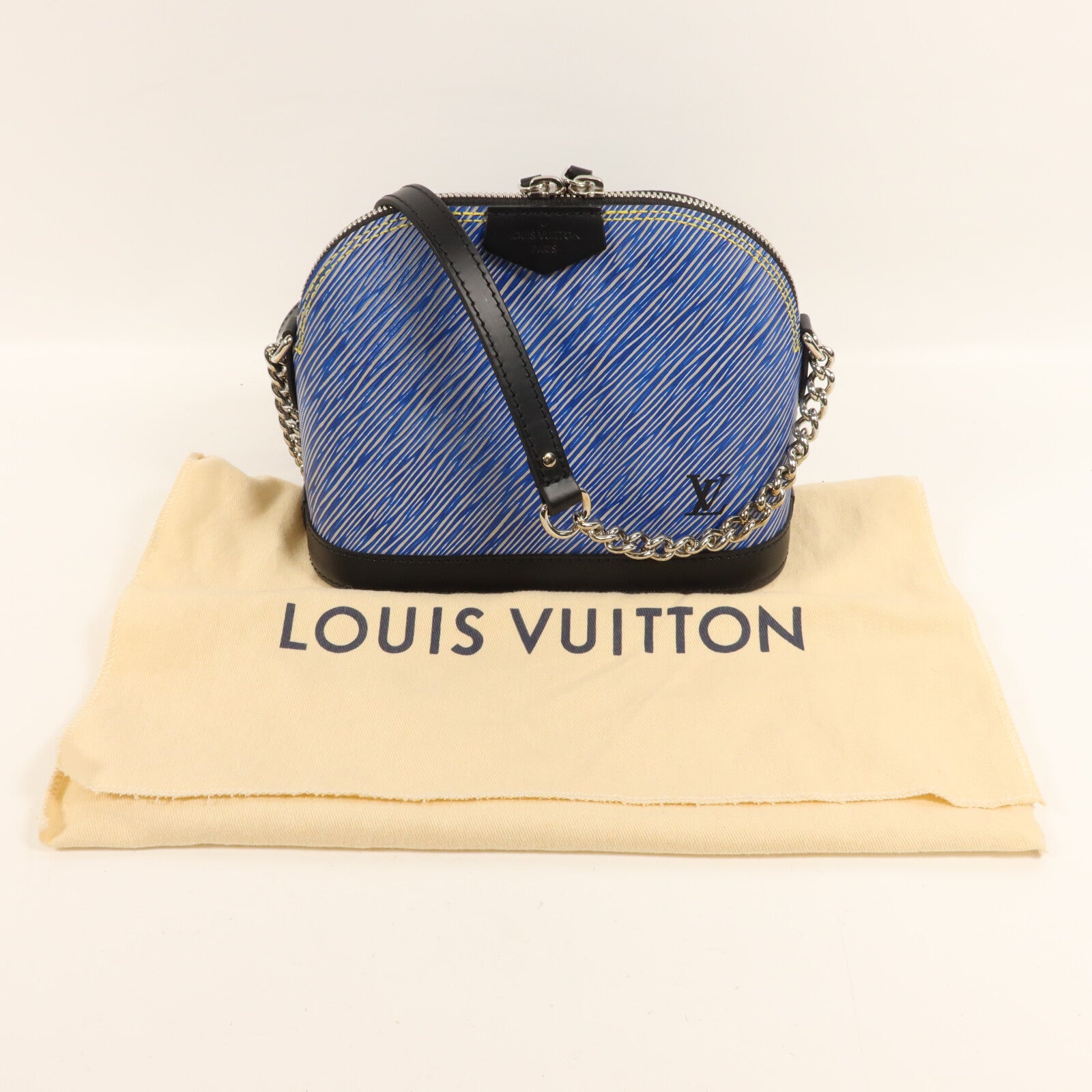 LOUIS VUITTON Epi/Denim Alma Mini鏈帶手挽袋