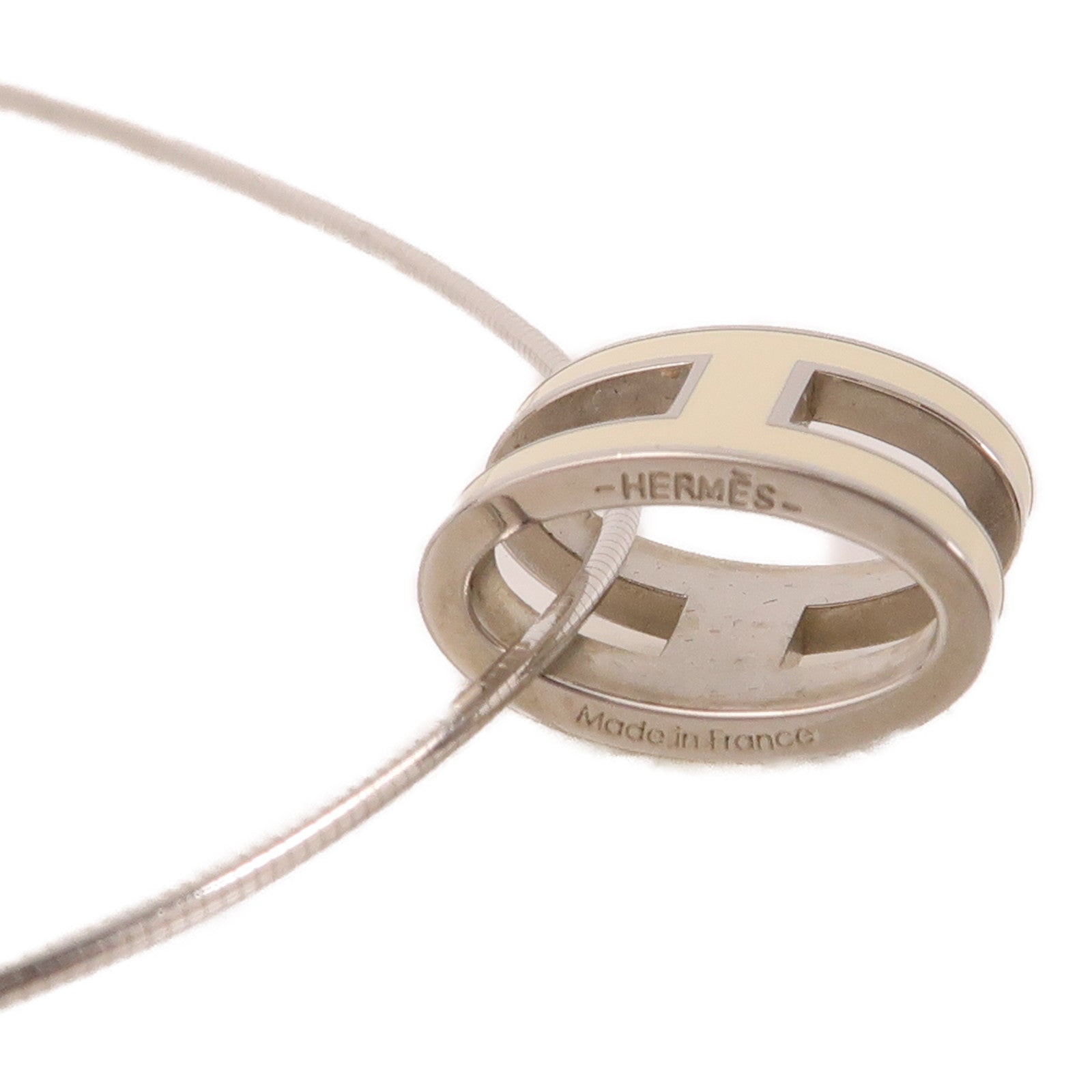 HERMES 金屬Pop H Necklace項鍊白色/銀色