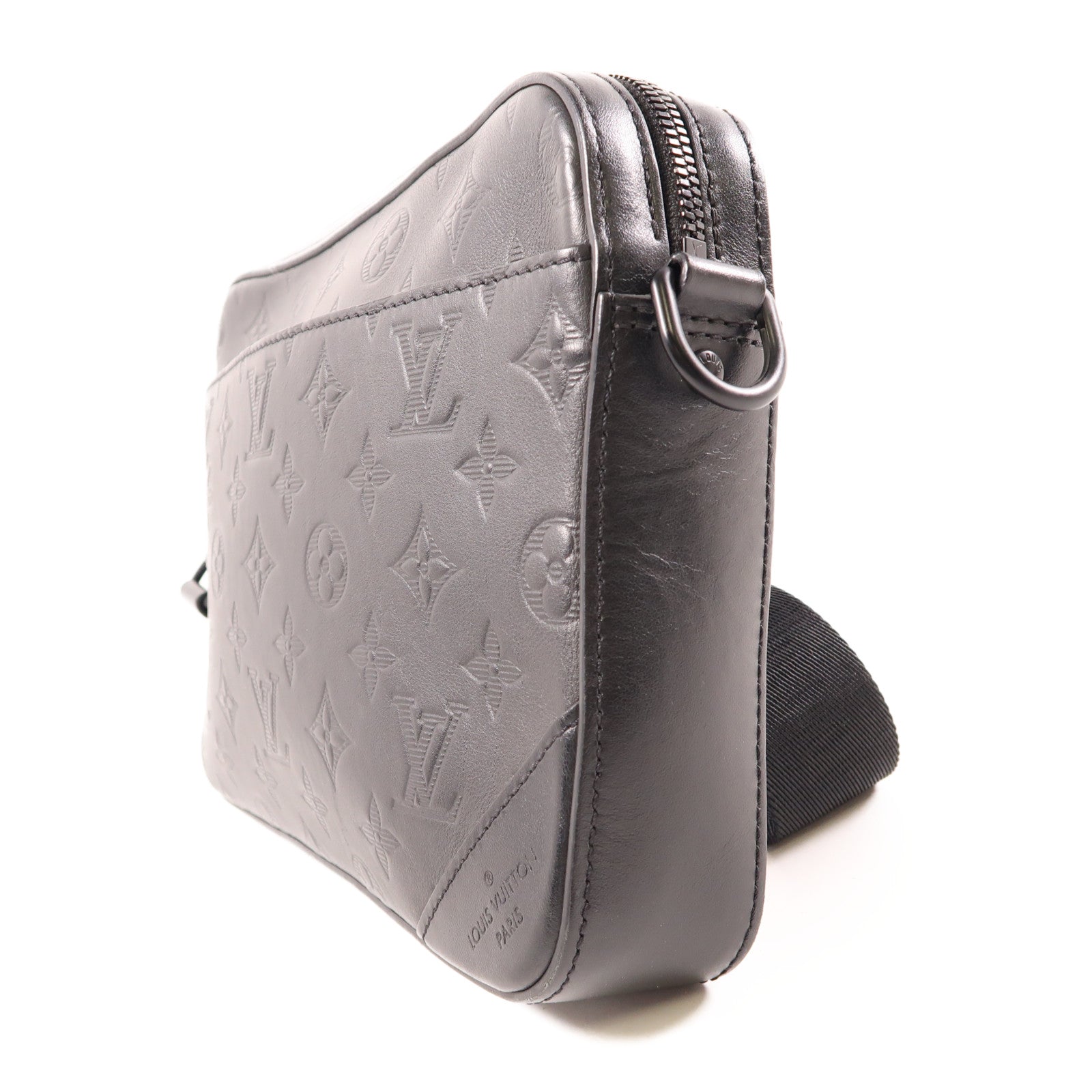LOUIS VUITTON Monogam Shadow Dou Messenger Bag肩背袋黑色