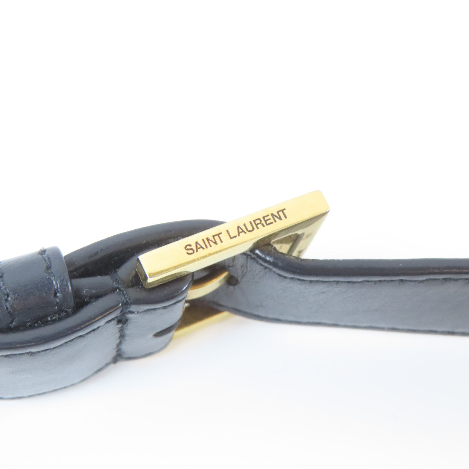 YVES SAINT LAURENT 牛皮皮革Shoulder Bag金扣肩背袋黑色