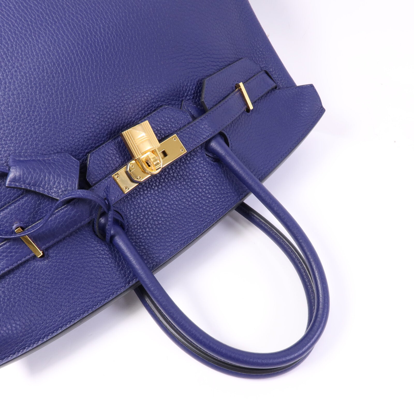 HERMES Togo皮革Birkin 35金扣手挽袋Bleu Encre