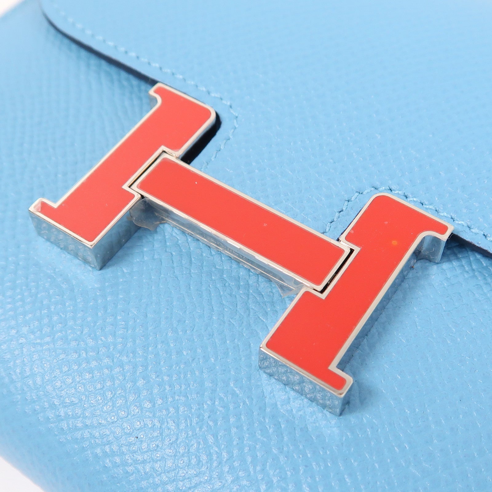 HERMES Epsom皮革Constance Wallet錢包P3 Bleu De Nord
