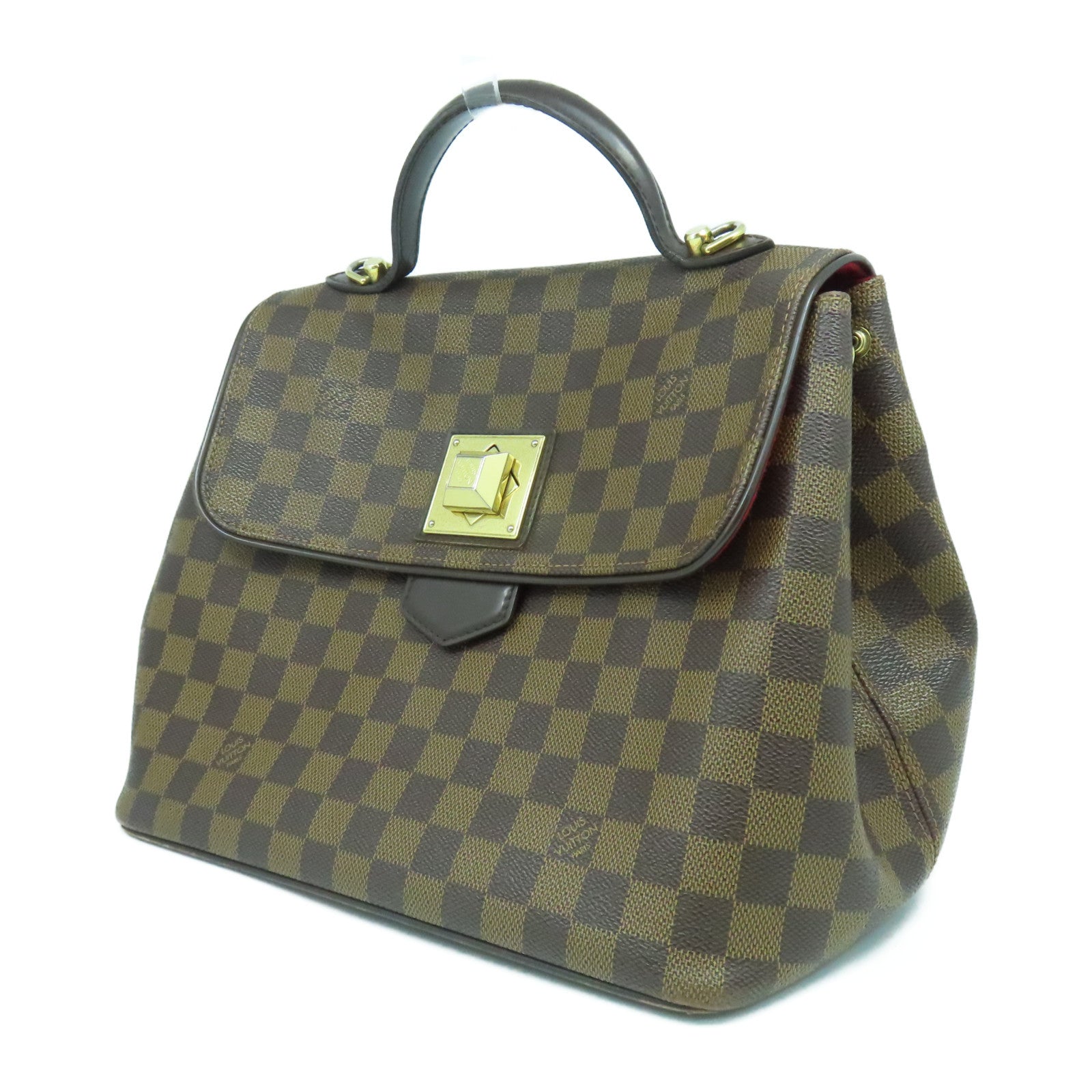 LOUIS VUITTON 【激減優惠】Damier Ebene Bergamo GM金扣手挽肩背兩用袋啡色