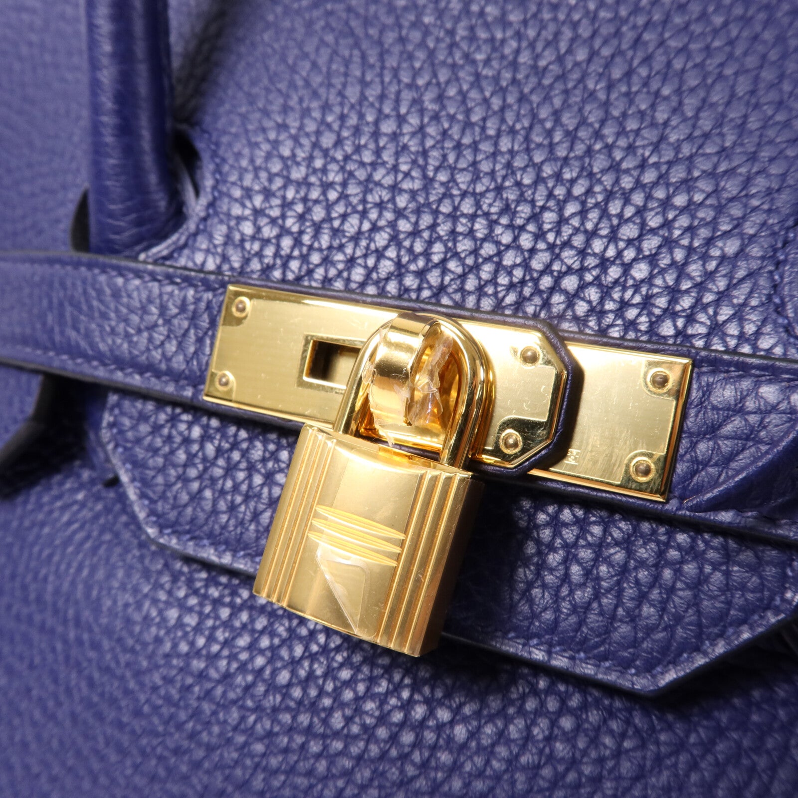 HERMES Togo皮革Birkin 35金扣手挽袋Bleu Encre