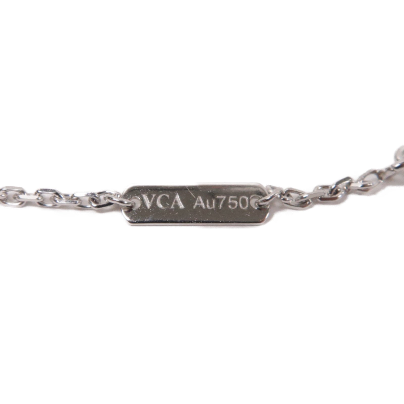 Van Cleef & Arpels 18K白金Vintage Alhambra項鍊白色