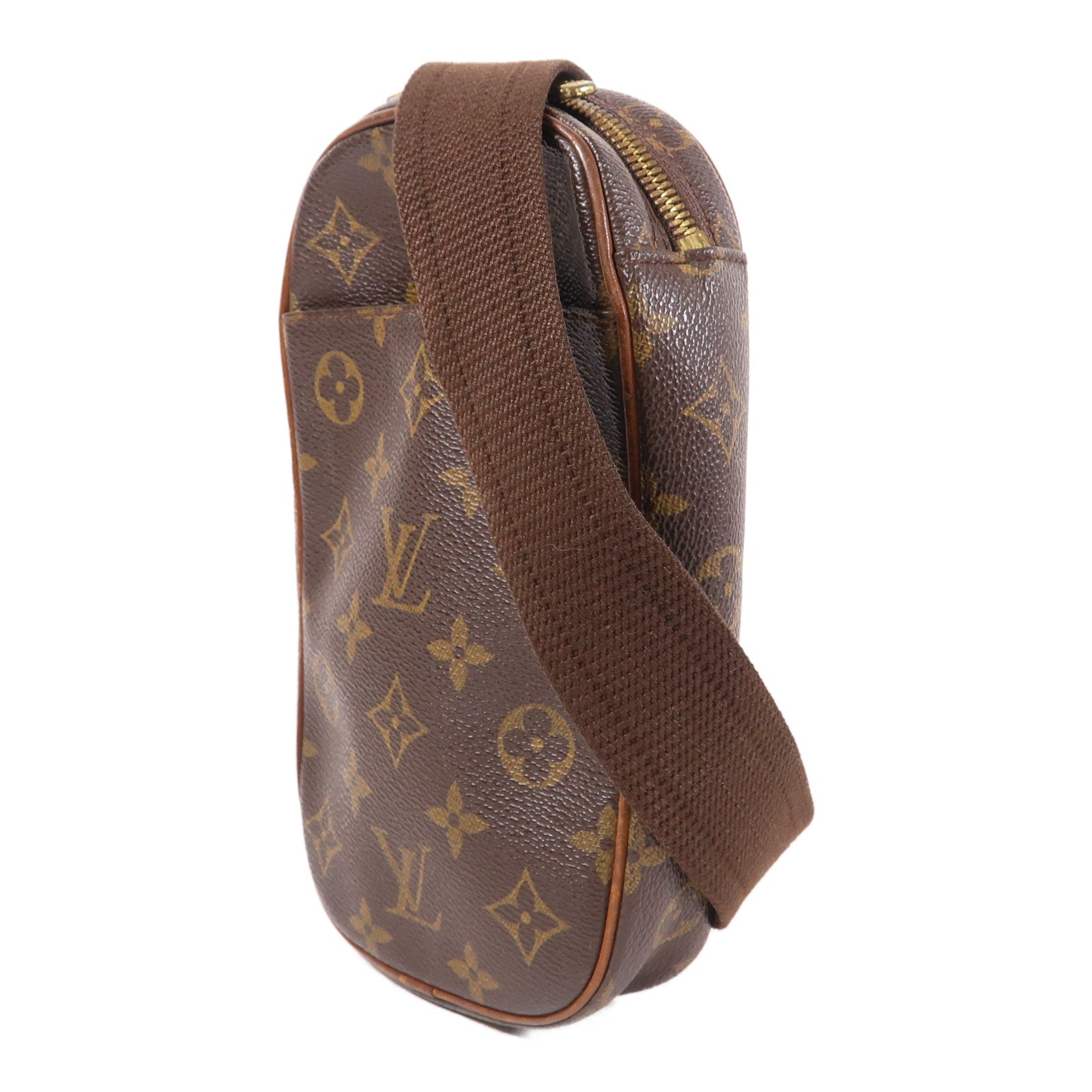 LOUIS VUITTON Monogram Pochette Gange金扣腰包