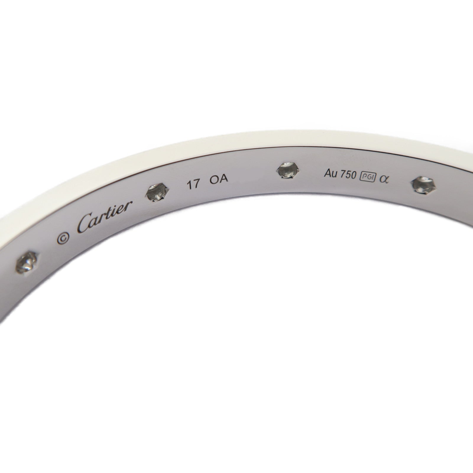 CARTIER 【激減優惠】18K白金Love Bracelet Diamond-Paved手鐲Cartier#17