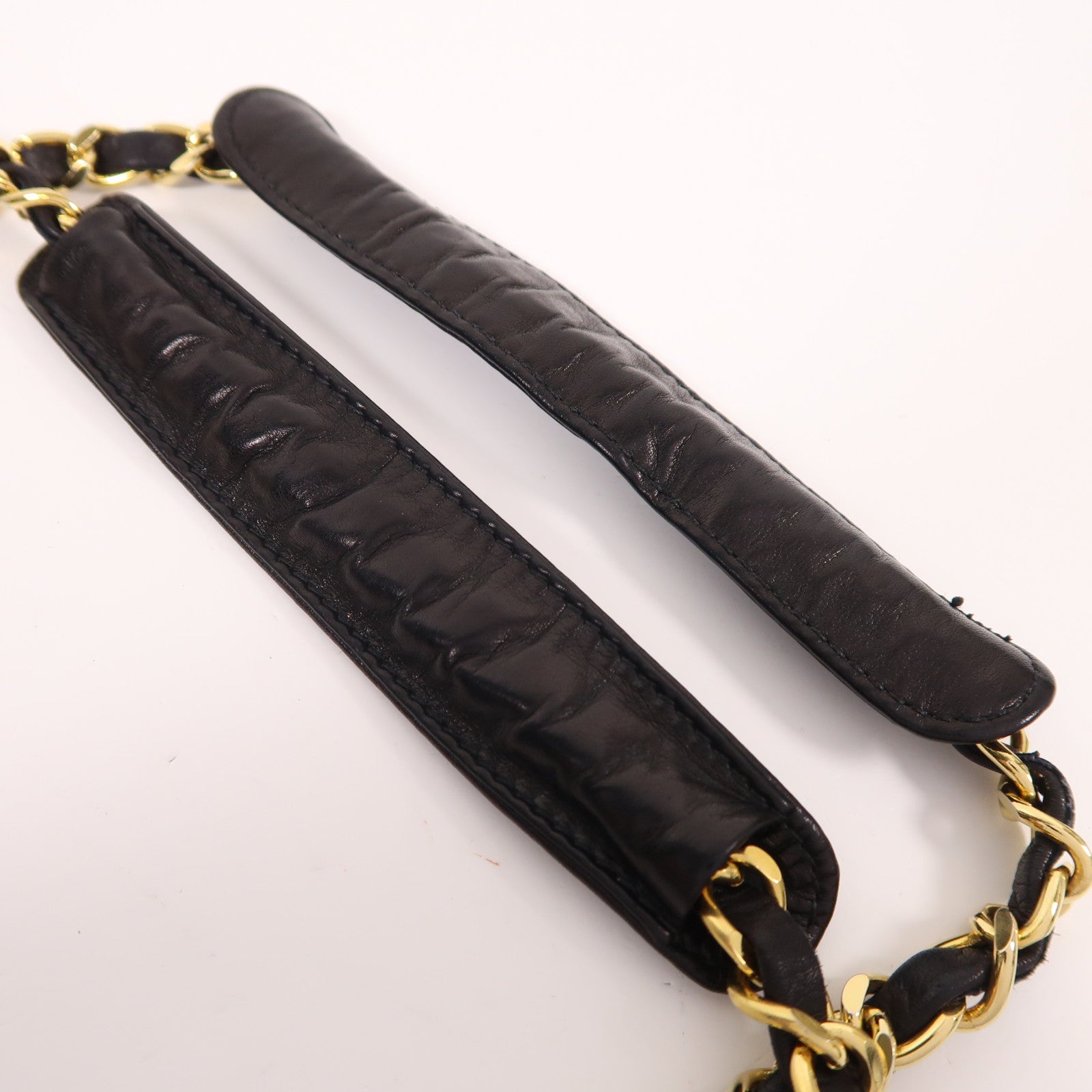 CHANEL 羊皮皮革Chain Shoulder金扣鏈帶肩背袋