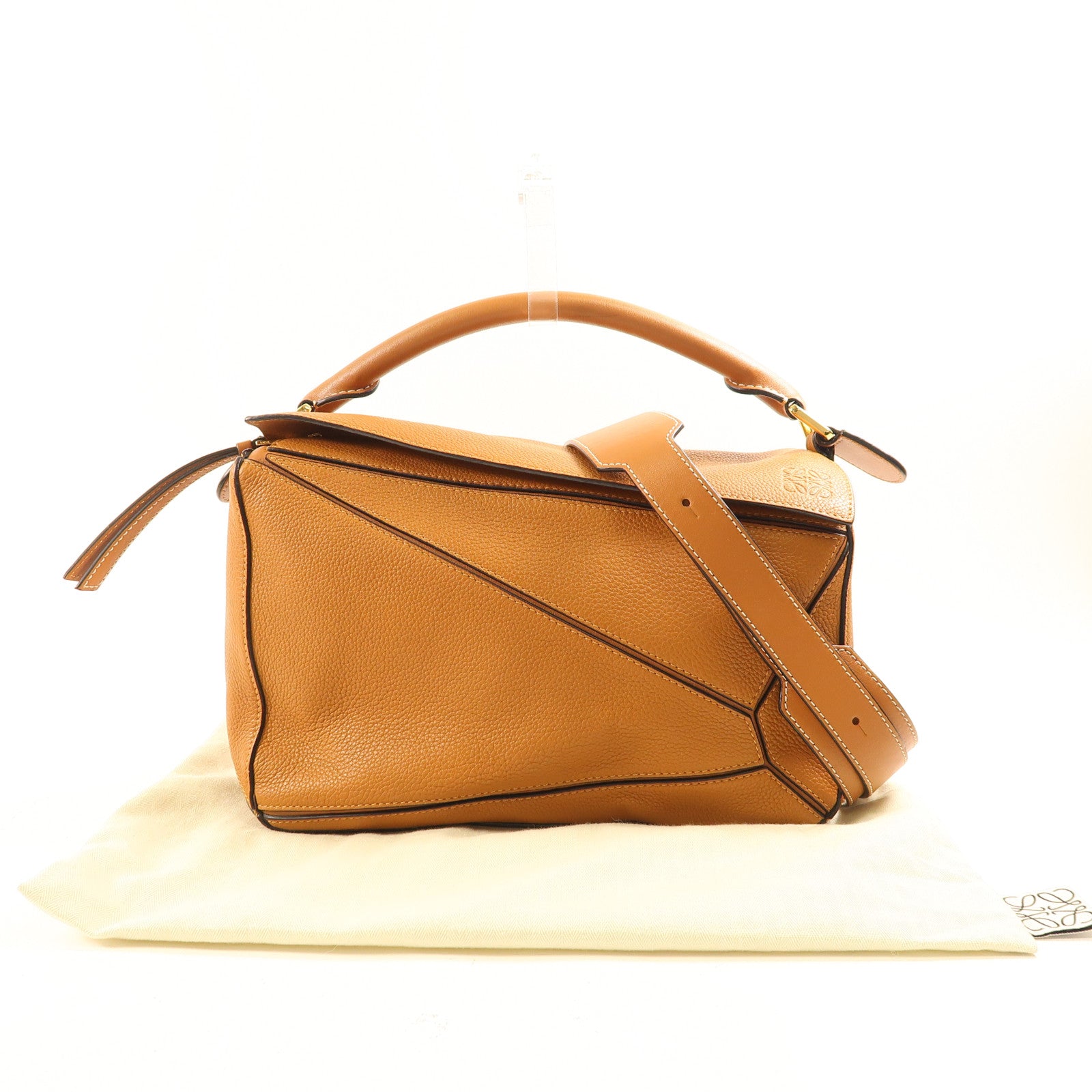 LOEWE 牛皮皮革Puzzle Medium金扣手挽肩背兩用袋