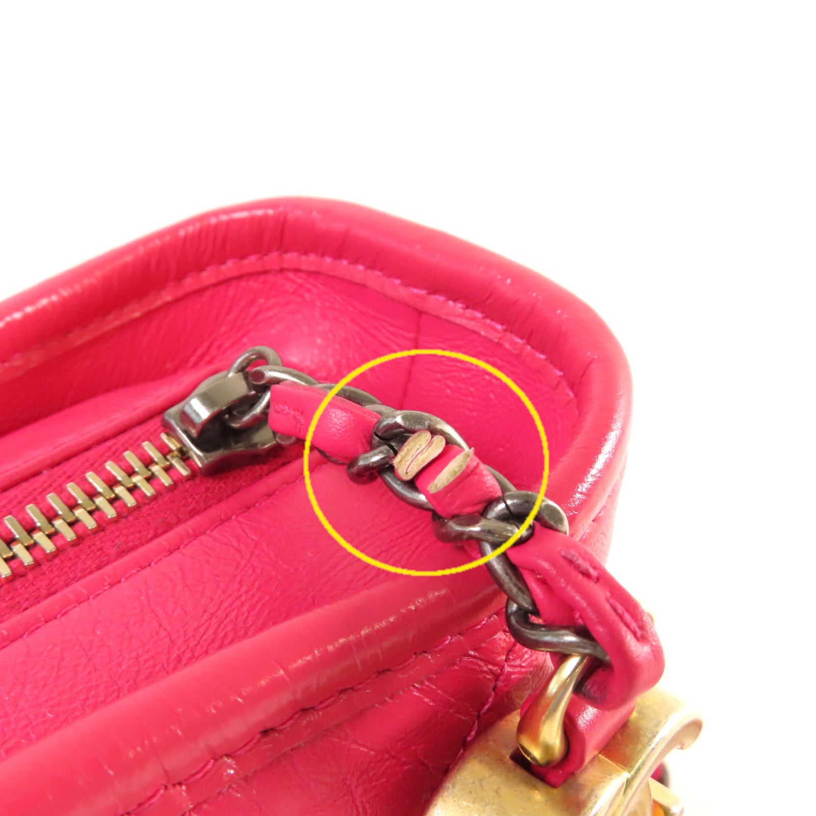 CHANEL 【激減優惠】菱格皮革Gabrielle Small Chain Shoulder Bag金扣鏈帶肩背袋粉紅色