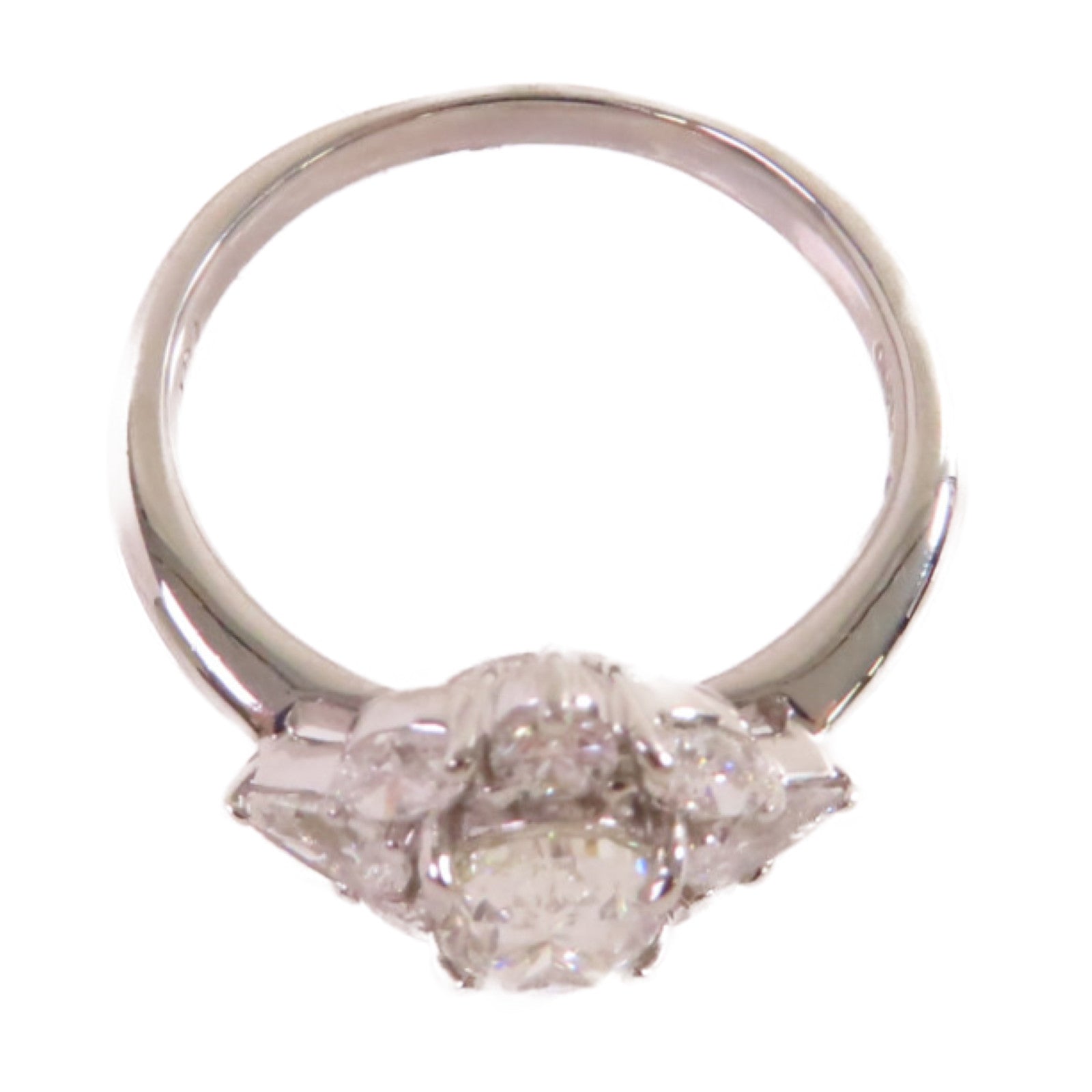 JEWELRY PT900鉑金/0.91ct鑚石/1.008ct鑚石Diamond Ring戒指US#7.5