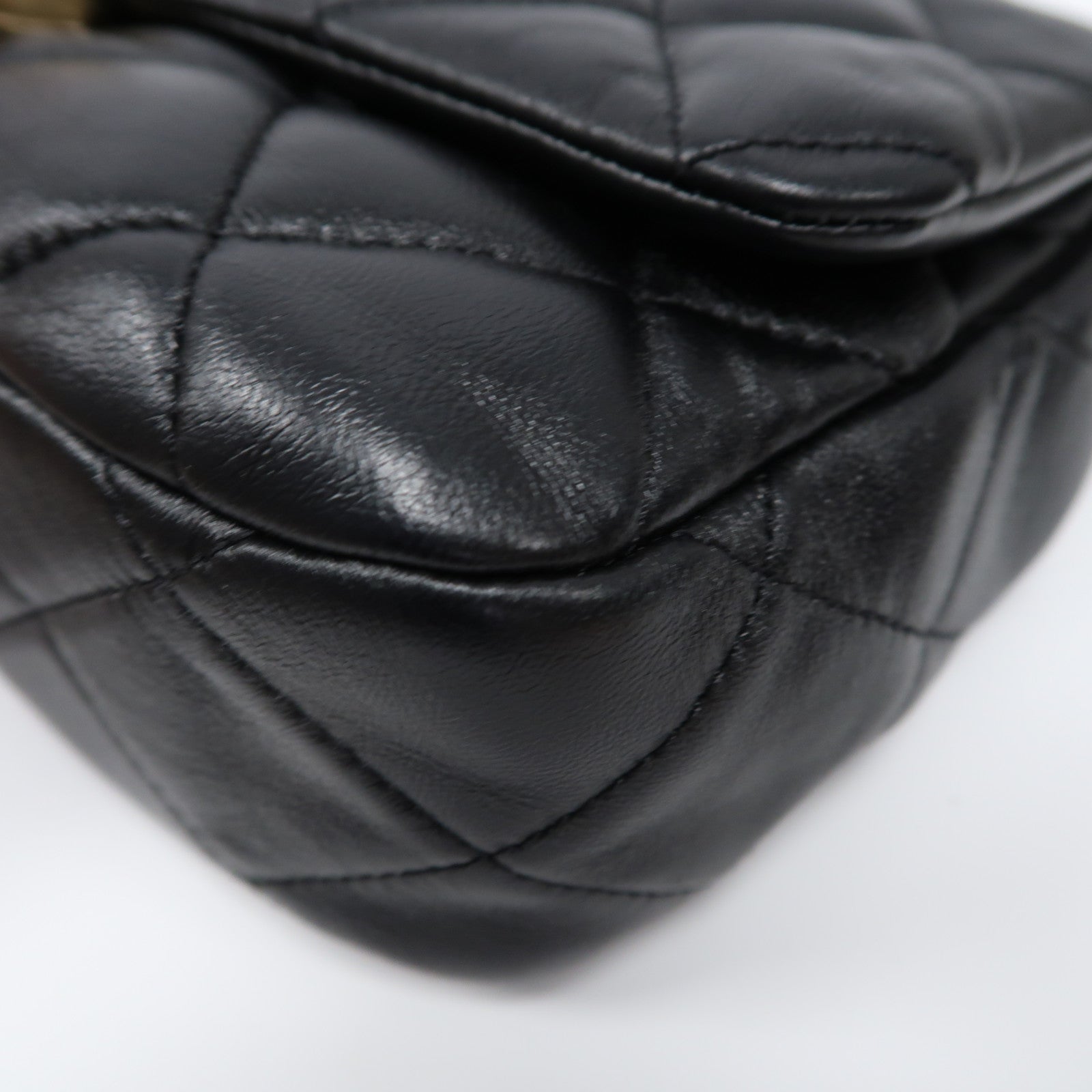 CHANEL 菱格羊皮皮革Small Flap金扣鏈帶肩背袋黑色