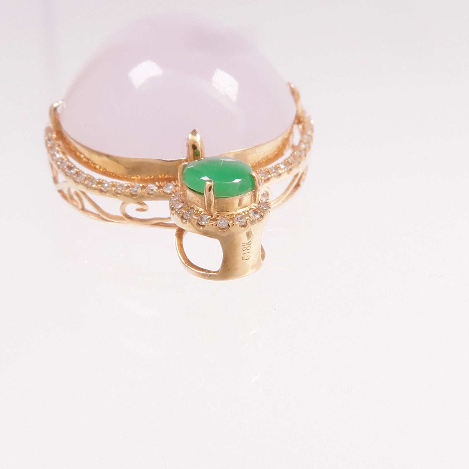 JEWELRY 18K玫瑰金Jade Pendant翡翠吊墜