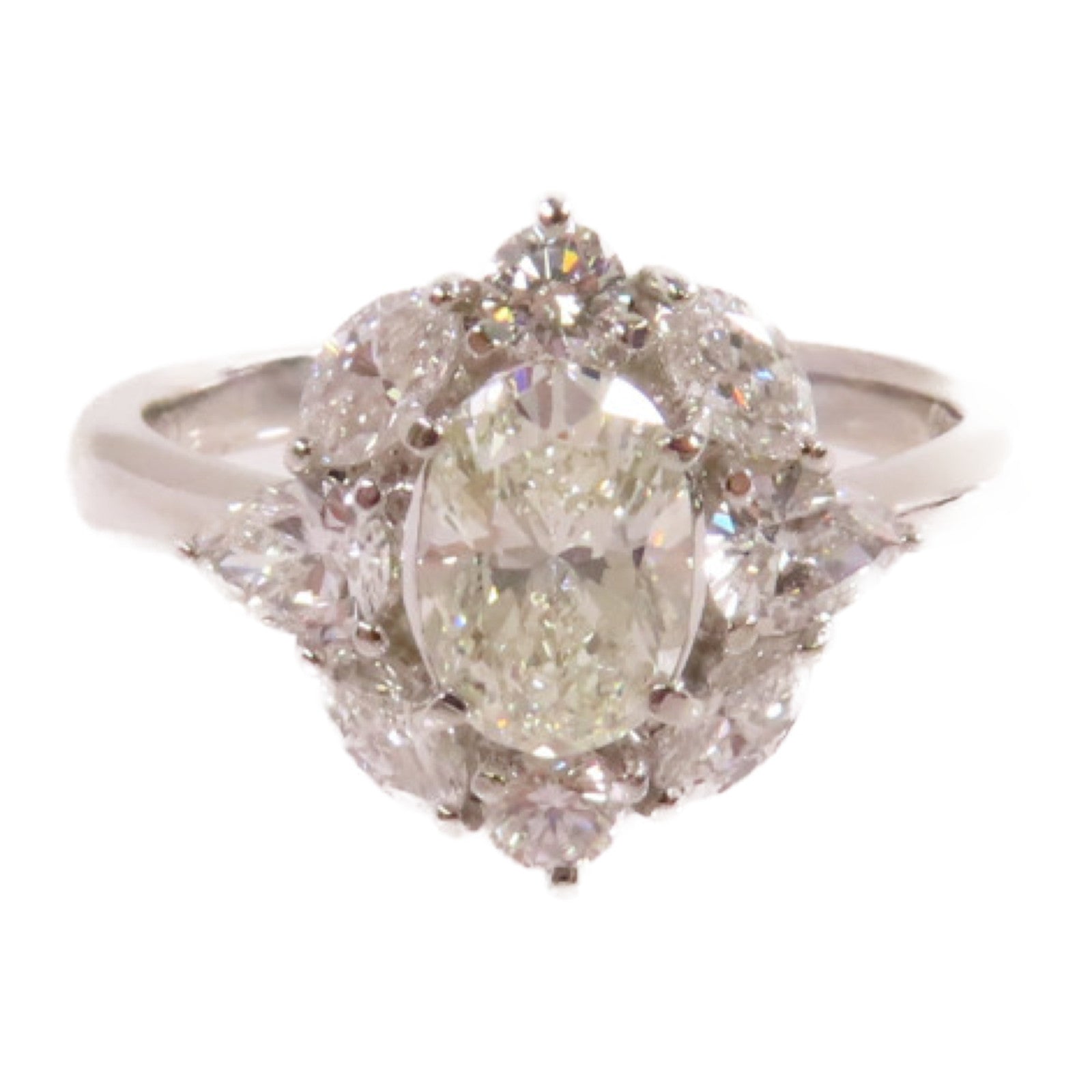 JEWELRY PT900鉑金/0.91ct鑚石/1.008ct鑚石Diamond Ring戒指US#7.5
