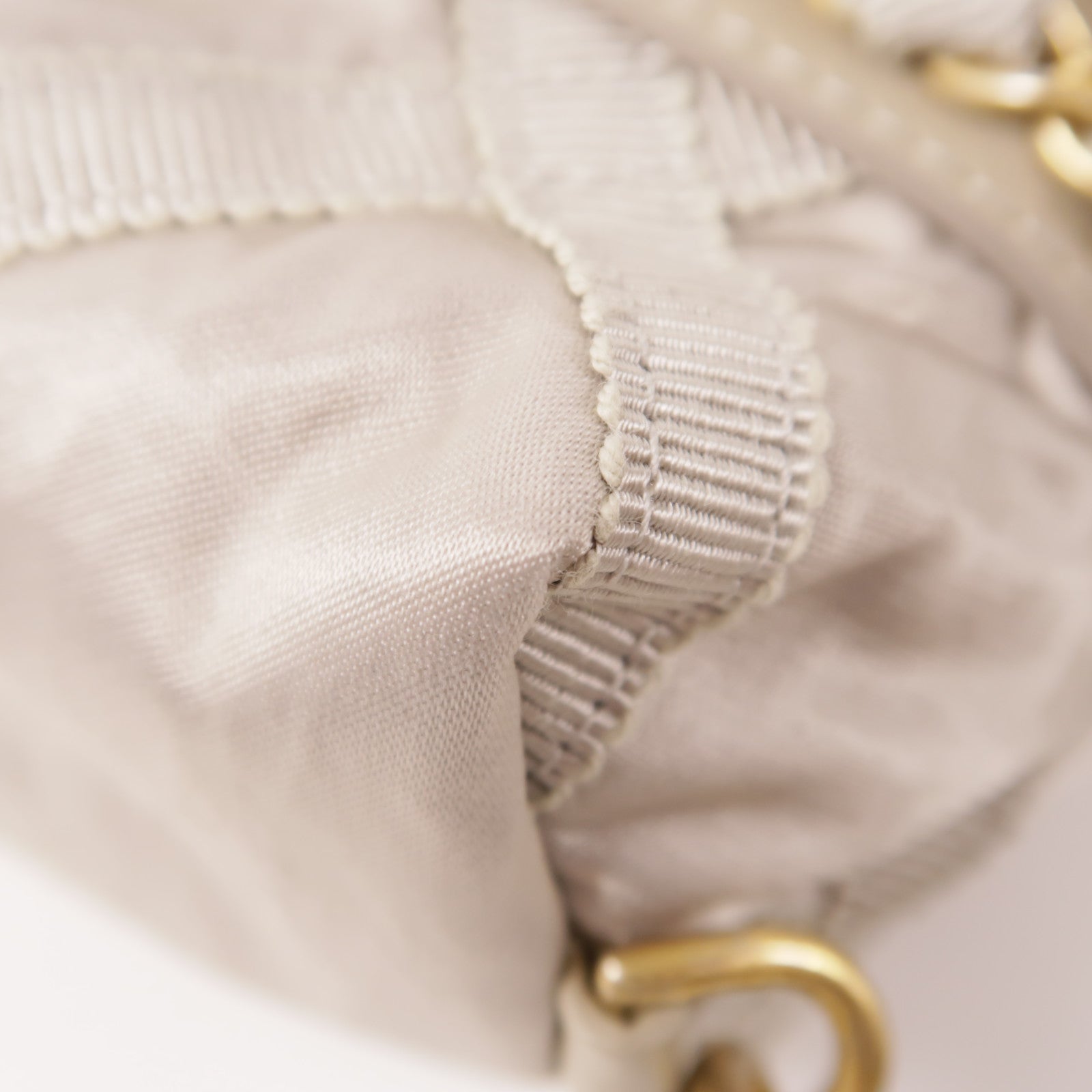 CHANEL CC GHW Accessories Pouch Handbag Nylon Silver