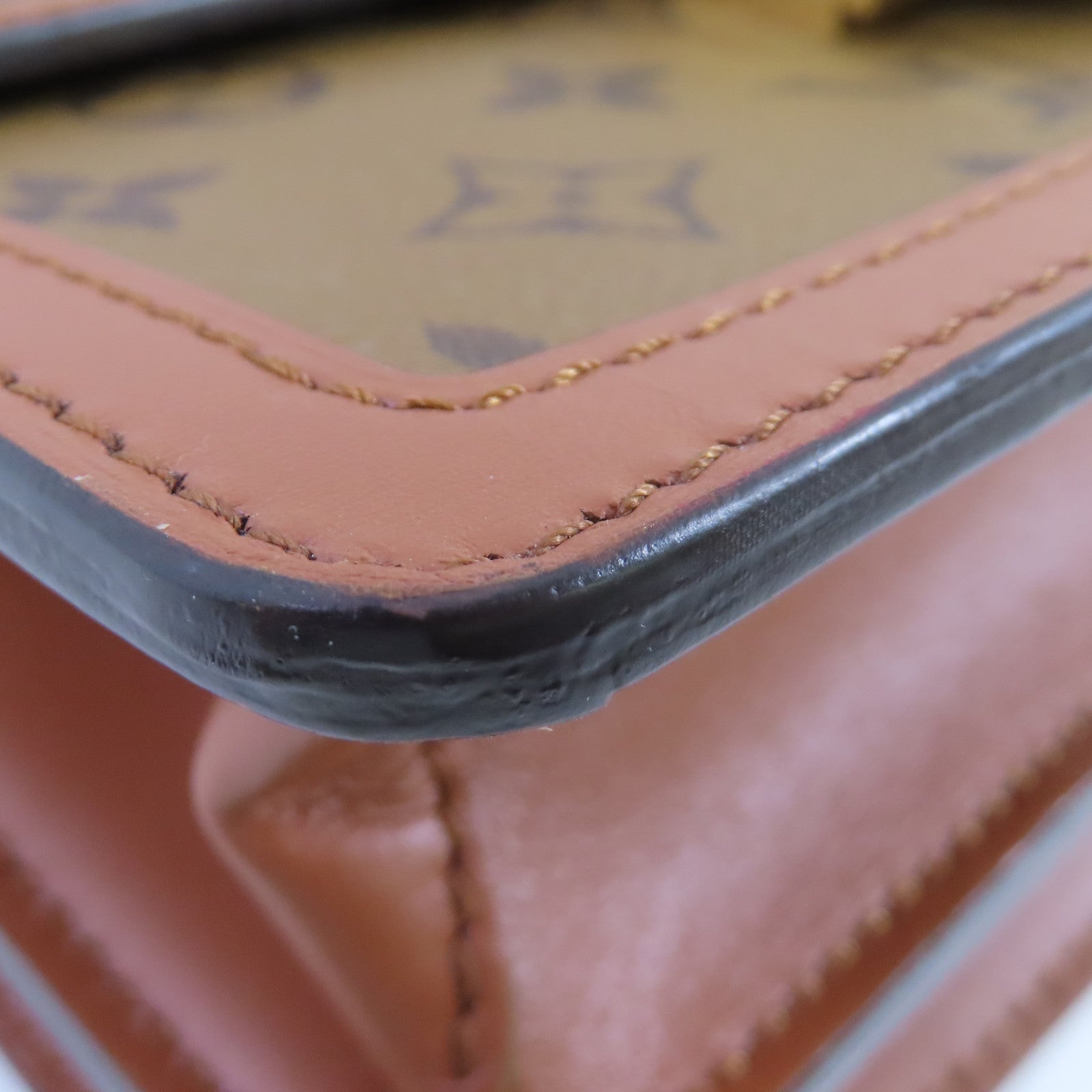 LOUIS VUITTON Monogram Reverse Dauphine MM 2Way Shoulder Bag金扣手挽肩背兩用袋啡色