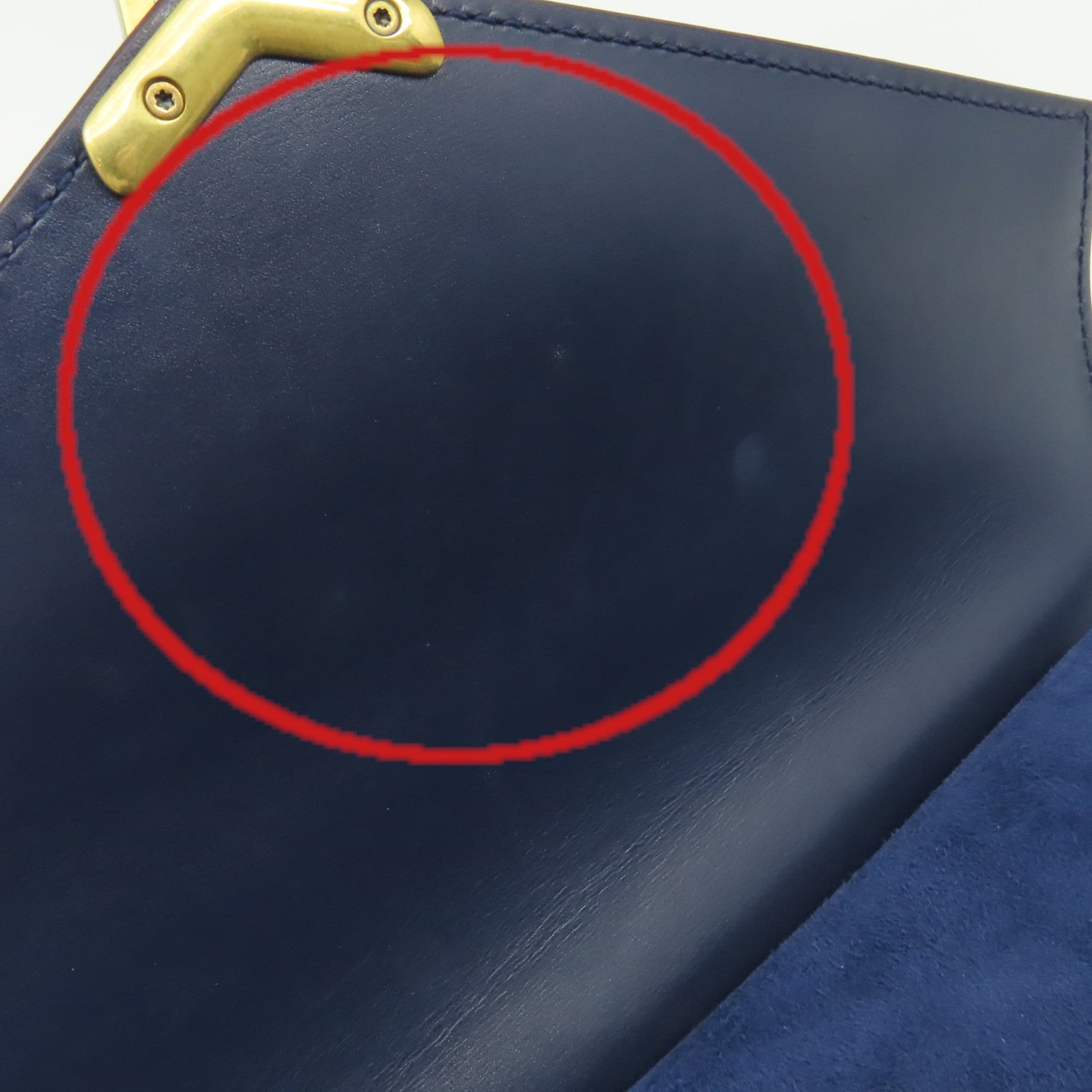 SAINT LAURENT 麂皮皮革/牛皮皮革Cassandra 2Way Shoulder Bag金扣手挽肩背兩用袋藍色