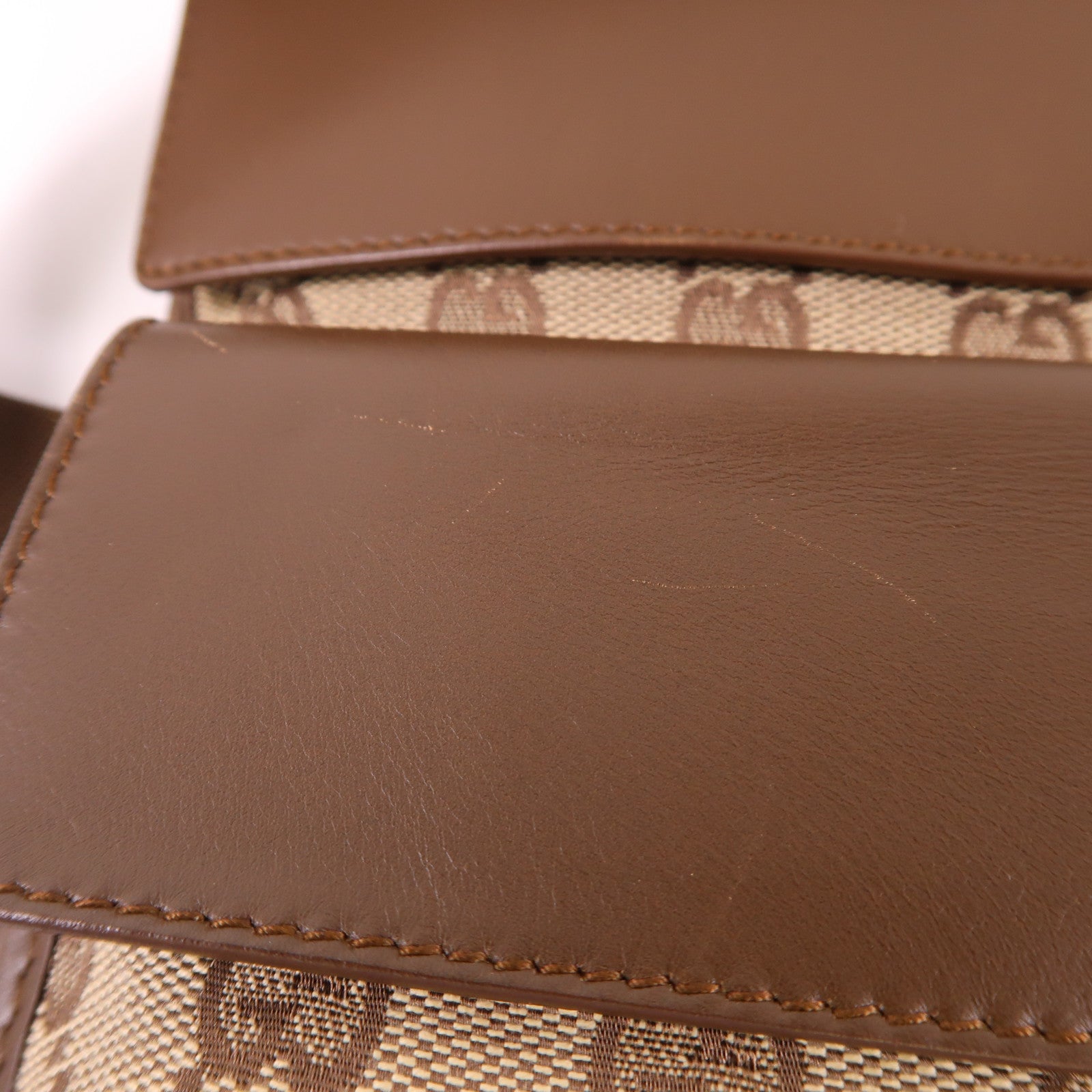 GUCCI 帆布Shoulder Bag銀扣肩背袋