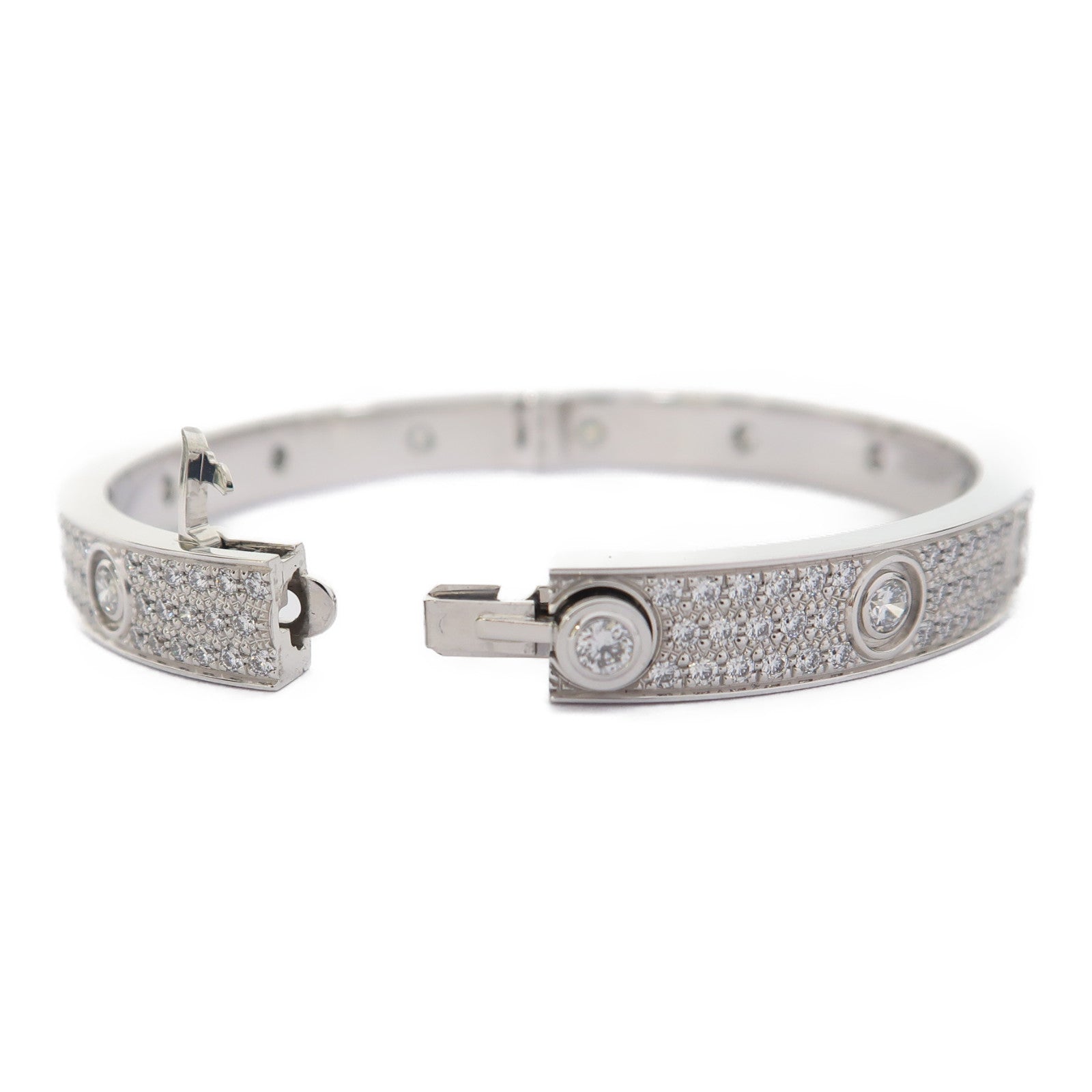 CARTIER 【激減優惠】18K白金Love Bracelet Diamond-Paved手鐲Cartier#17