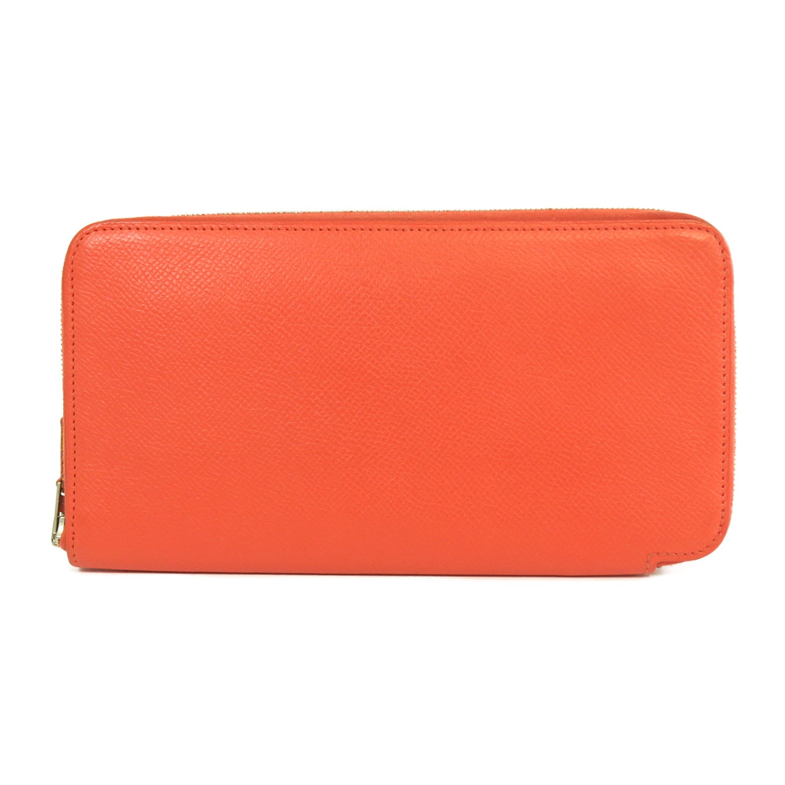 HERMES **【激減優惠】Epsom皮革Azap Long Wallet銀扣長錢包橙色