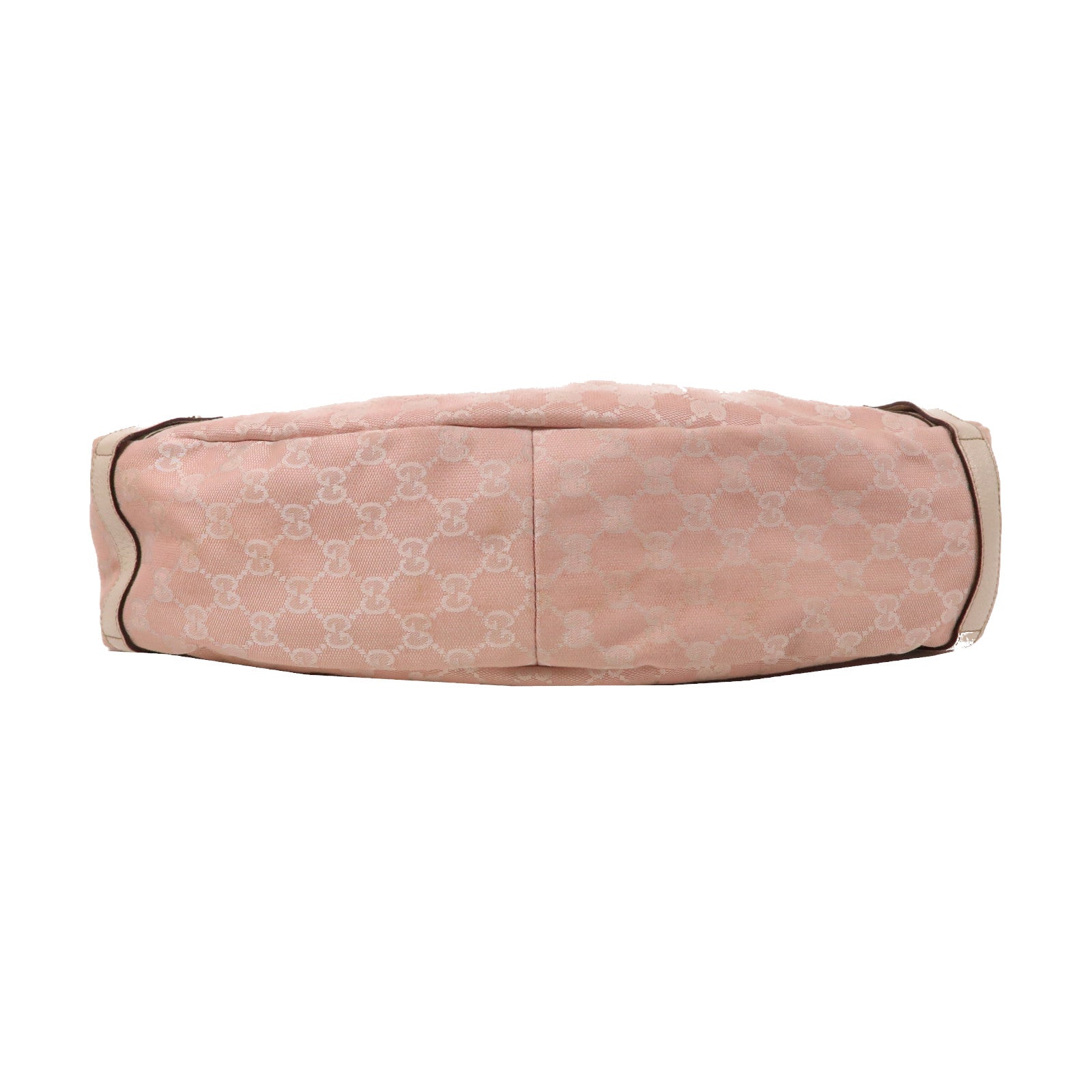 GUCCI 帆布Abbey銀扣肩背袋粉紅色