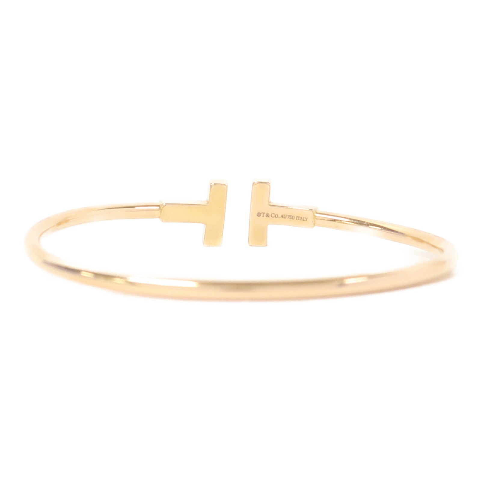 TIFFANY＆CO 18K黃金T Wire手鐲金色