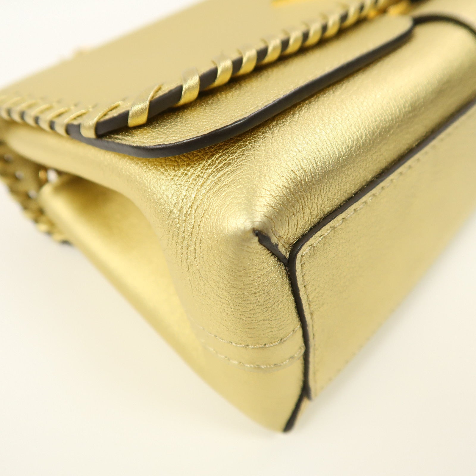 LOUIS VUITTON 牛皮皮革Very Chain金扣手挽肩背兩用袋金色