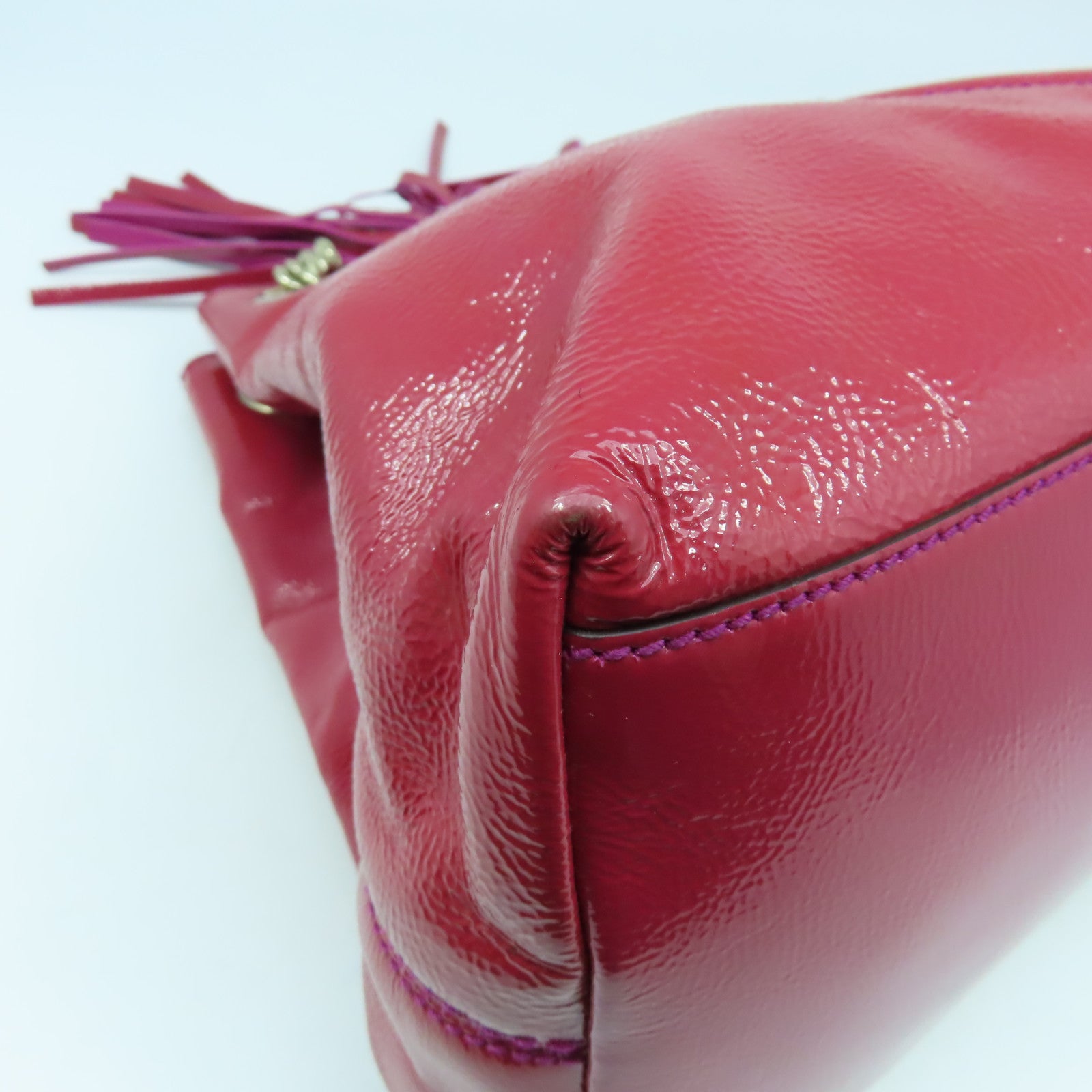 GUCCI 【激減優惠】漆皮皮革Shoulder Bag金扣肩背袋紅色/粉紅色