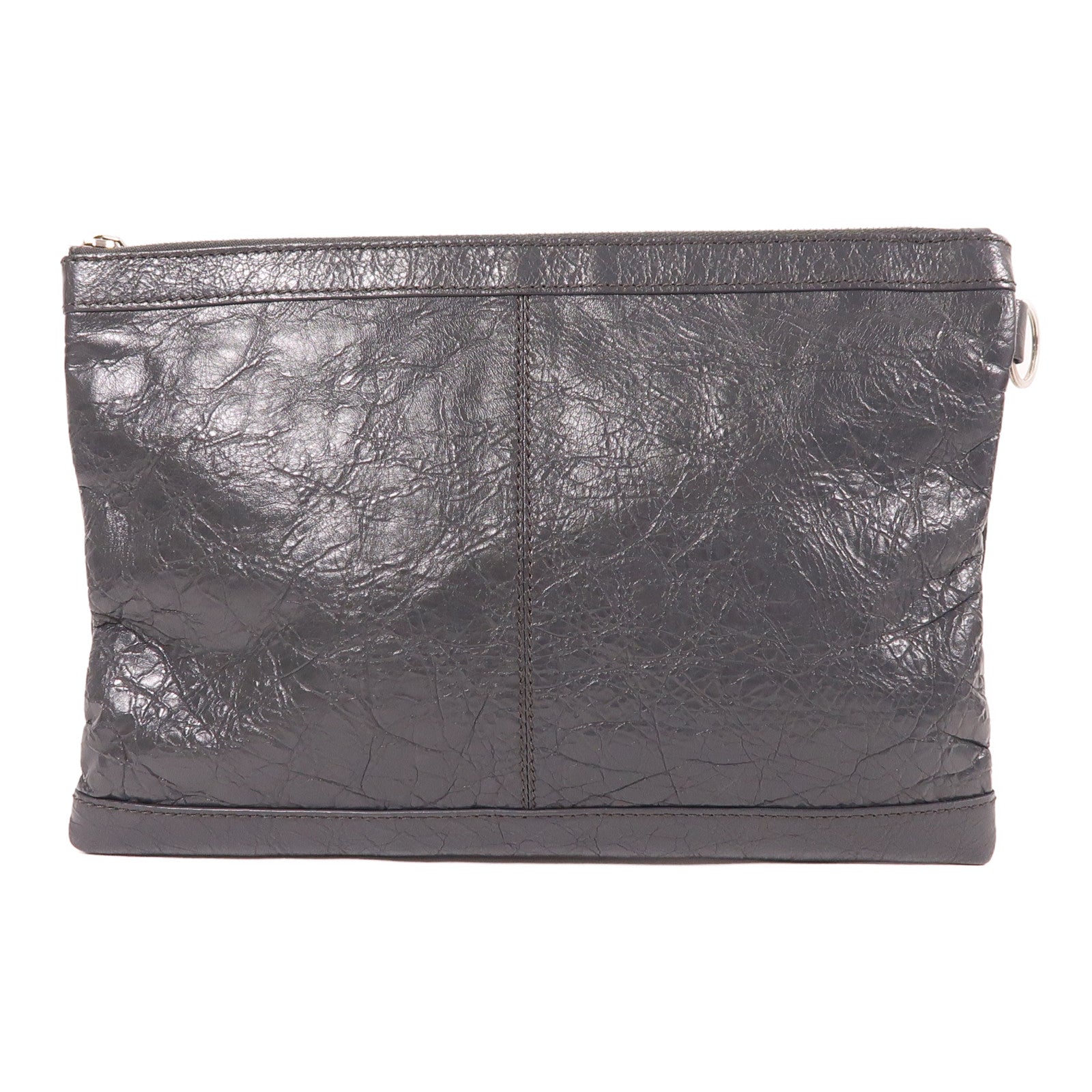 BALENCIAGA 牛皮皮革Clutch銀扣手拿包