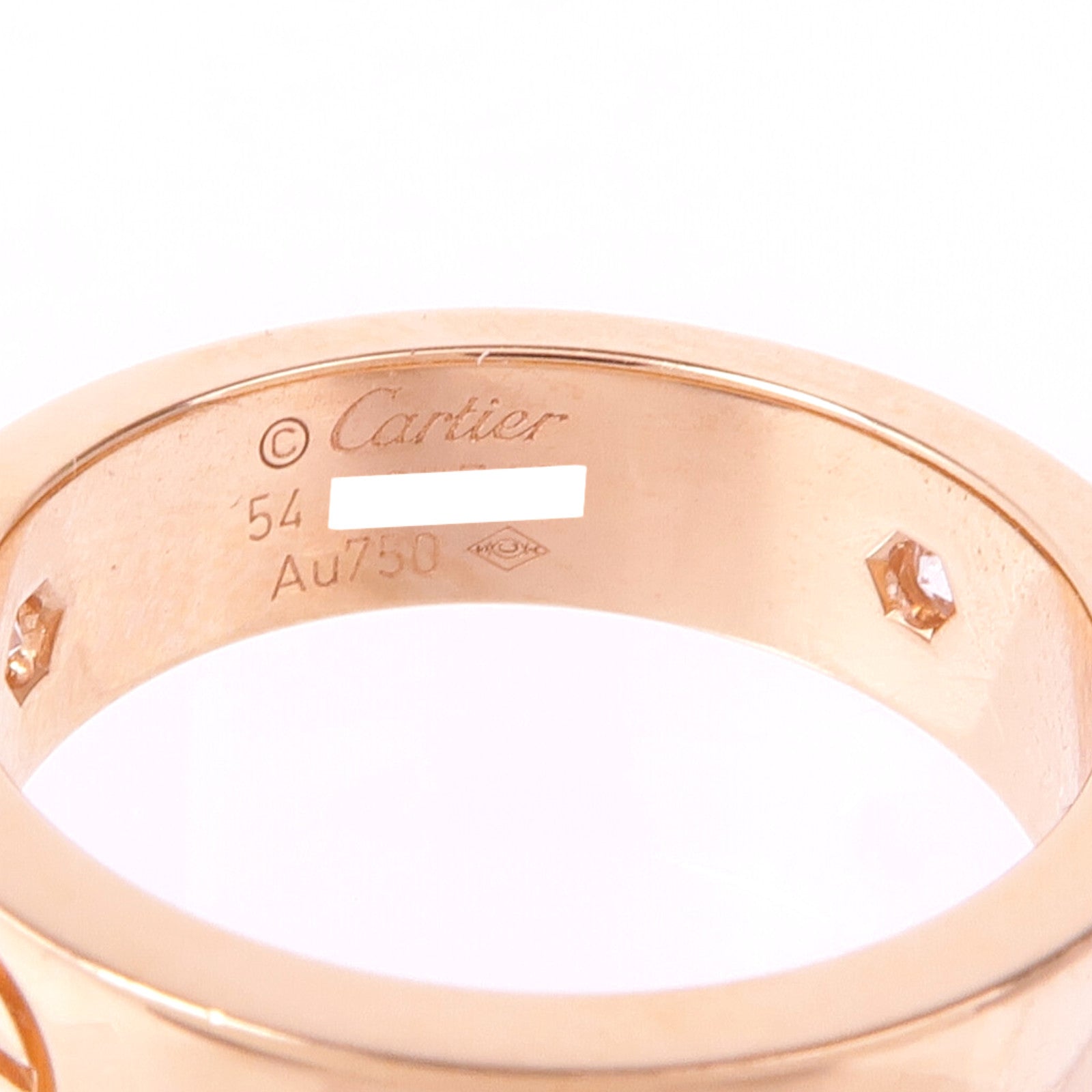 CARTIER 18K玫瑰金Love Ring 3 Diamonds鑽石戒指CARTIER#54/US#6.75