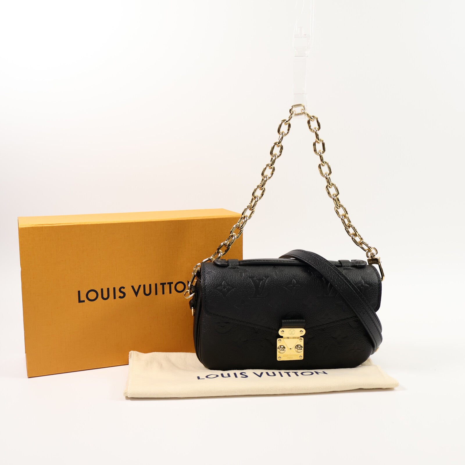 LOUIS VUITTON Monogram Empreinte Pochette Metis East West手挽肩背兩用袋