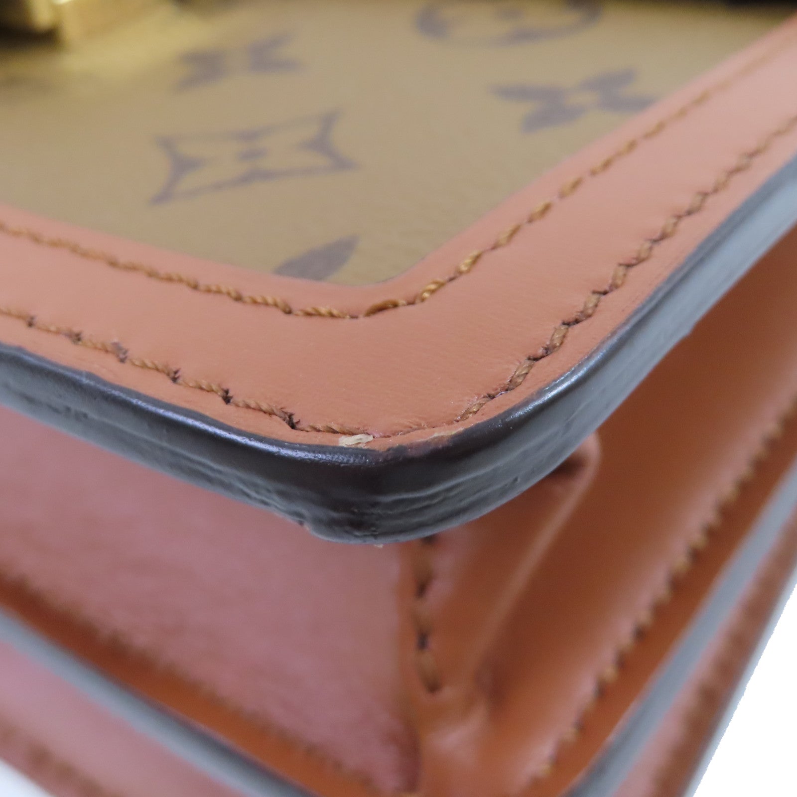 LOUIS VUITTON Monogram Reverse Dauphine MM 2Way Shoulder Bag金扣手挽肩背兩用袋啡色